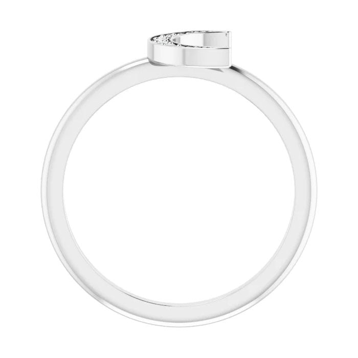 0.04 CTW Natural Diamond Stackable Crescent Ring 14K Gold