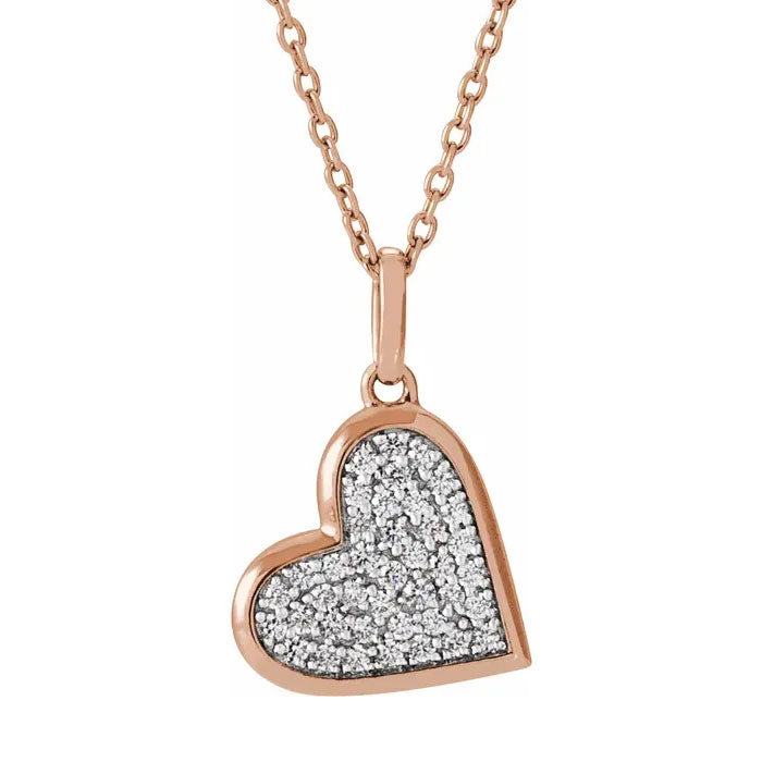 1/4 CTW Natural Diamond Heart 18" Pendant Necklace 14K Gold
