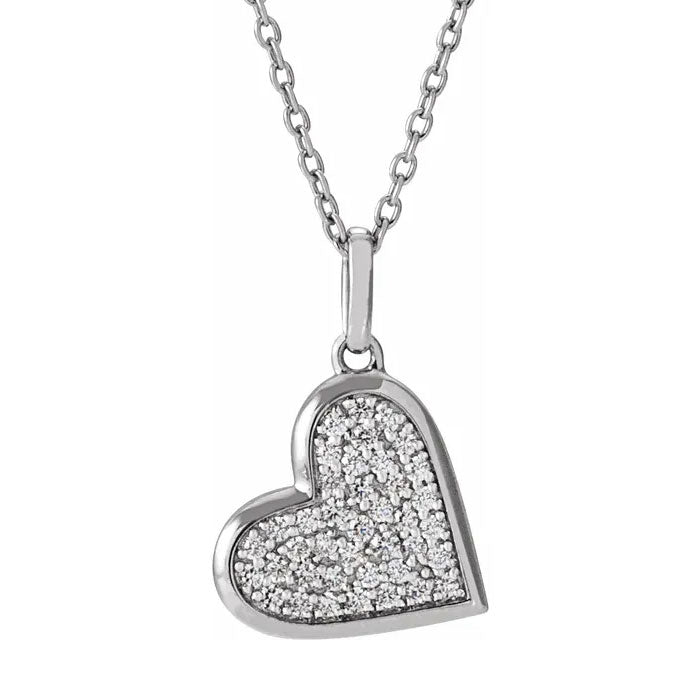1/4 CTW Natural Diamond Heart 18" Pendant Necklace 14K Gold