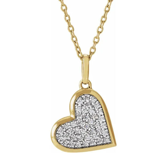 1/4 CTW Natural Diamond Heart 18" Pendant Necklace 14K Gold