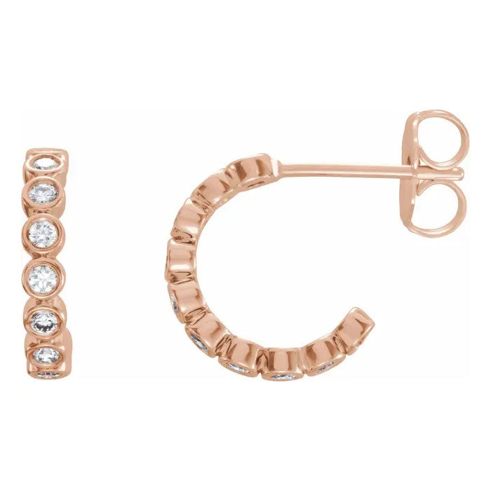 1/4 CTW Natural Diamond Hoop Earrings 14K Gold