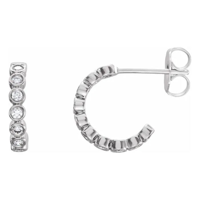 1/4 CTW Natural Diamond Hoop Earrings 14K Gold