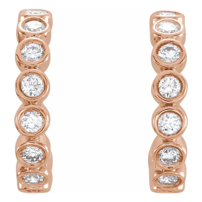 1/4 CTW Natural Diamond Hoop Earrings 14K Gold