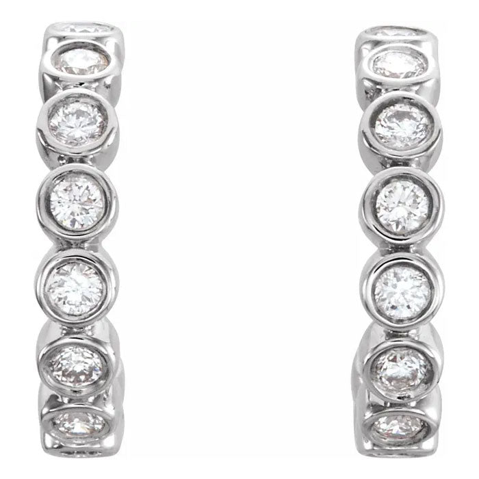 1/4 CTW Natural Diamond Hoop Earrings 14K Gold