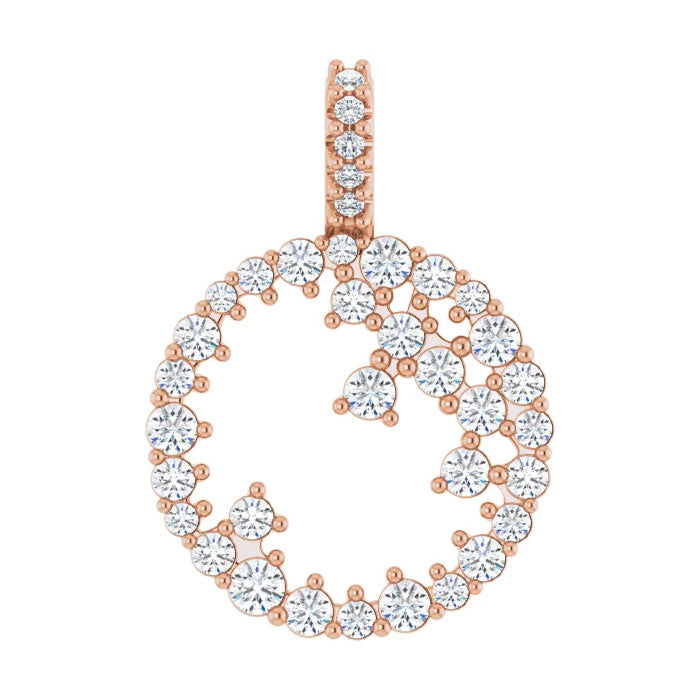 3/4 CTW Natural Diamond Scattered Circle Pendant or Necklace 16-18" in 14K Yellow, White, or Rose Gold