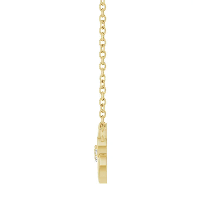 Accented Leaf Pendant Necklace 14K Yellow, White or Rose Gold