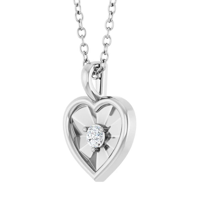 1/10 CT Natural Diamond Heart 18" Necklace 14K Yellow, White or Rose Gold