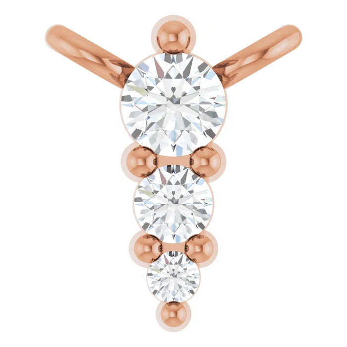 0.05 CTW Lab-Grown Diamond Graduated Necklace 14K Gold