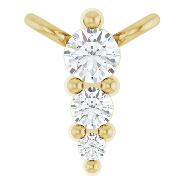 0.05 CTW Lab-Grown Diamond Graduated Necklace 14K Gold
