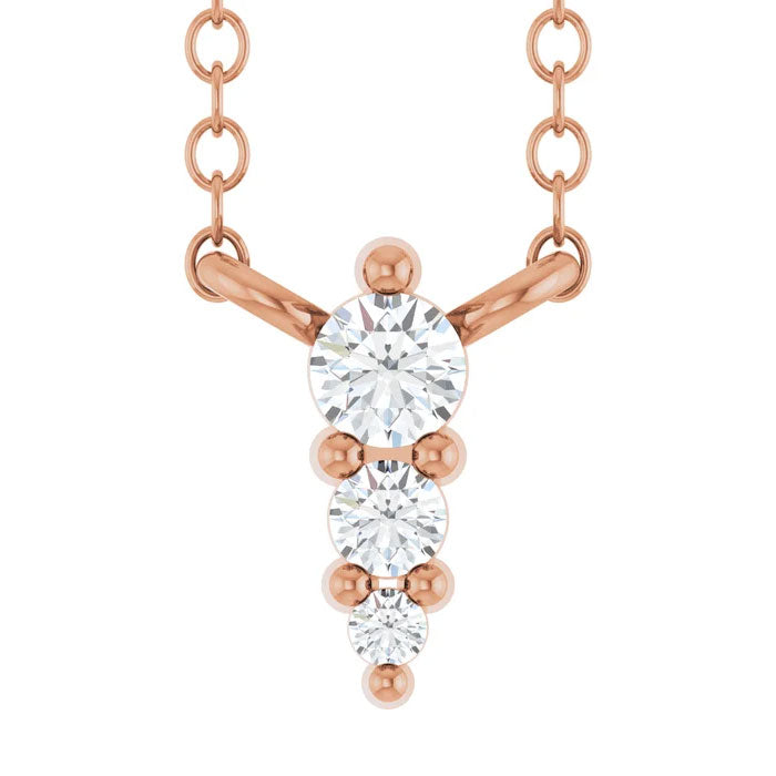 0.05 CTW Lab-Grown Diamond Graduated Necklace 14K Gold