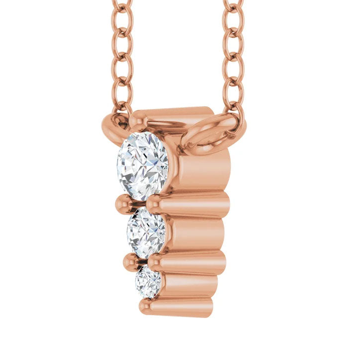 0.05 CTW Lab-Grown Diamond Graduated Necklace 14K Gold