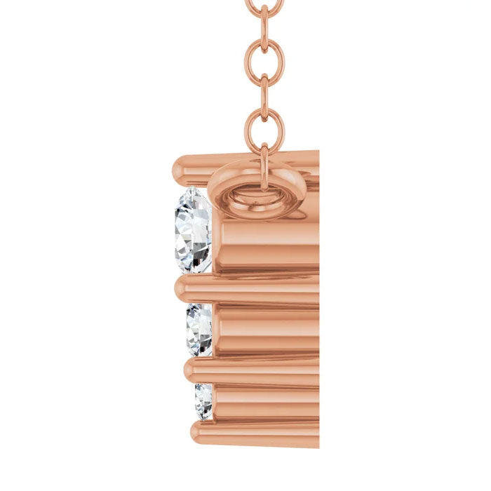 0.05 CTW Lab-Grown Diamond Graduated Necklace 14K Gold