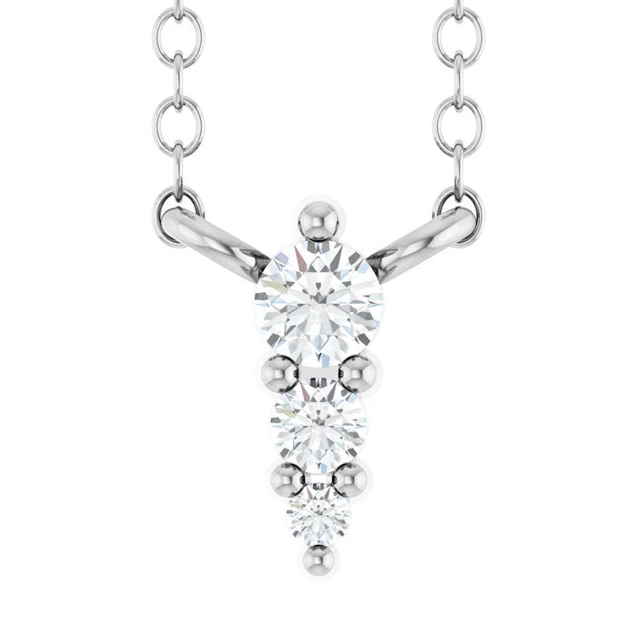 0.05 CTW Lab-Grown Diamond Graduated Necklace 14K Gold