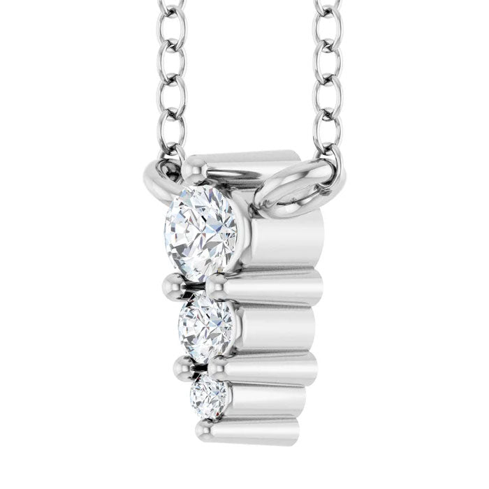 0.05 CTW Lab-Grown Diamond Graduated Necklace 14K Gold