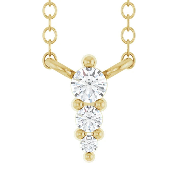 0.05 CTW Lab-Grown Diamond Graduated Necklace 14K Gold