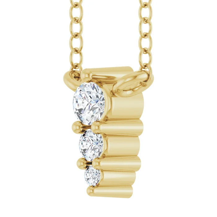 0.05 CTW Lab-Grown Diamond Graduated Necklace 14K Gold