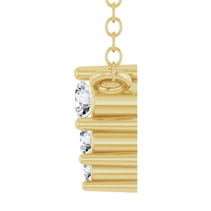 0.05 CTW Lab-Grown Diamond Graduated Necklace 14K Gold
