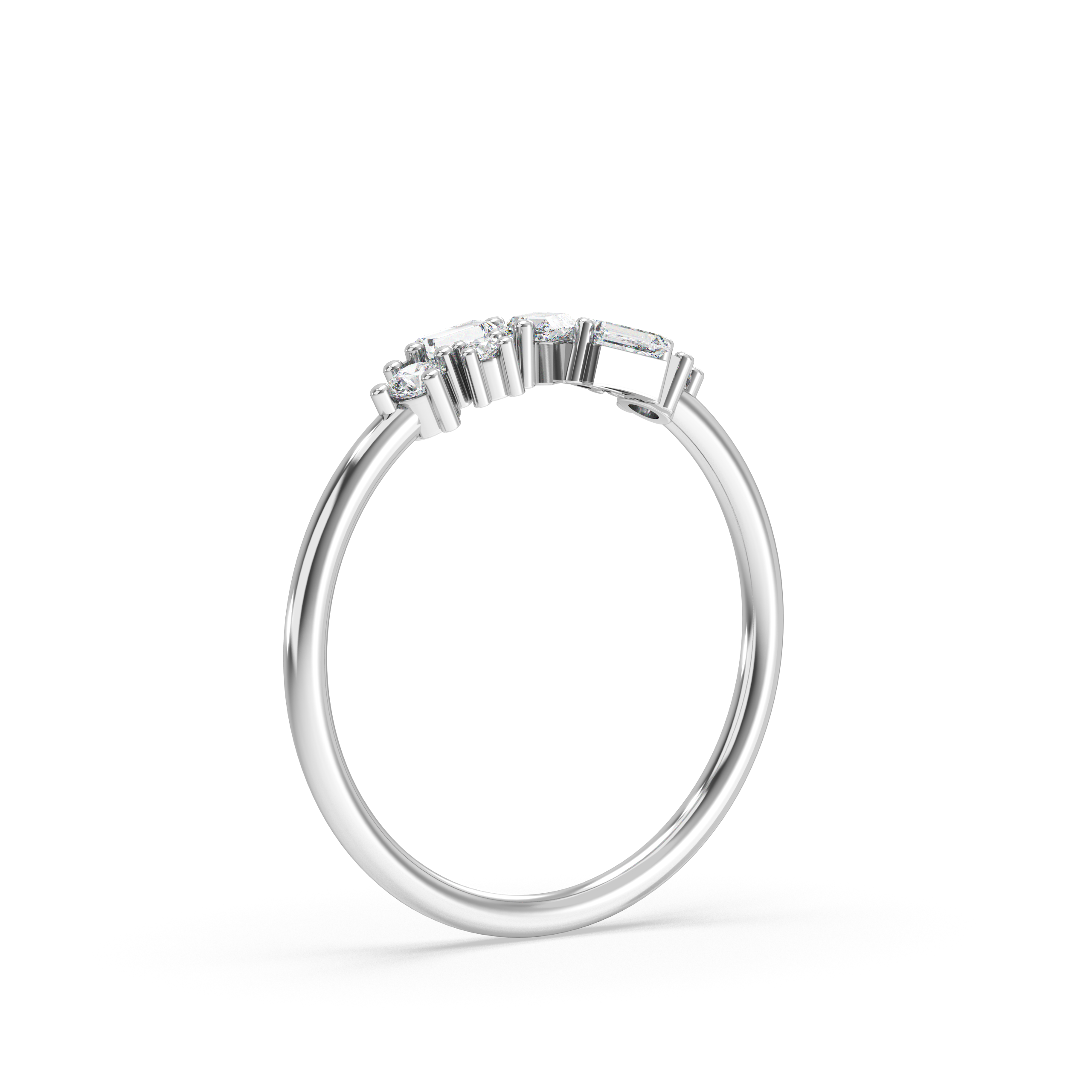 The Olivia Round Brilliant Cut and Baguette Diamond Ring