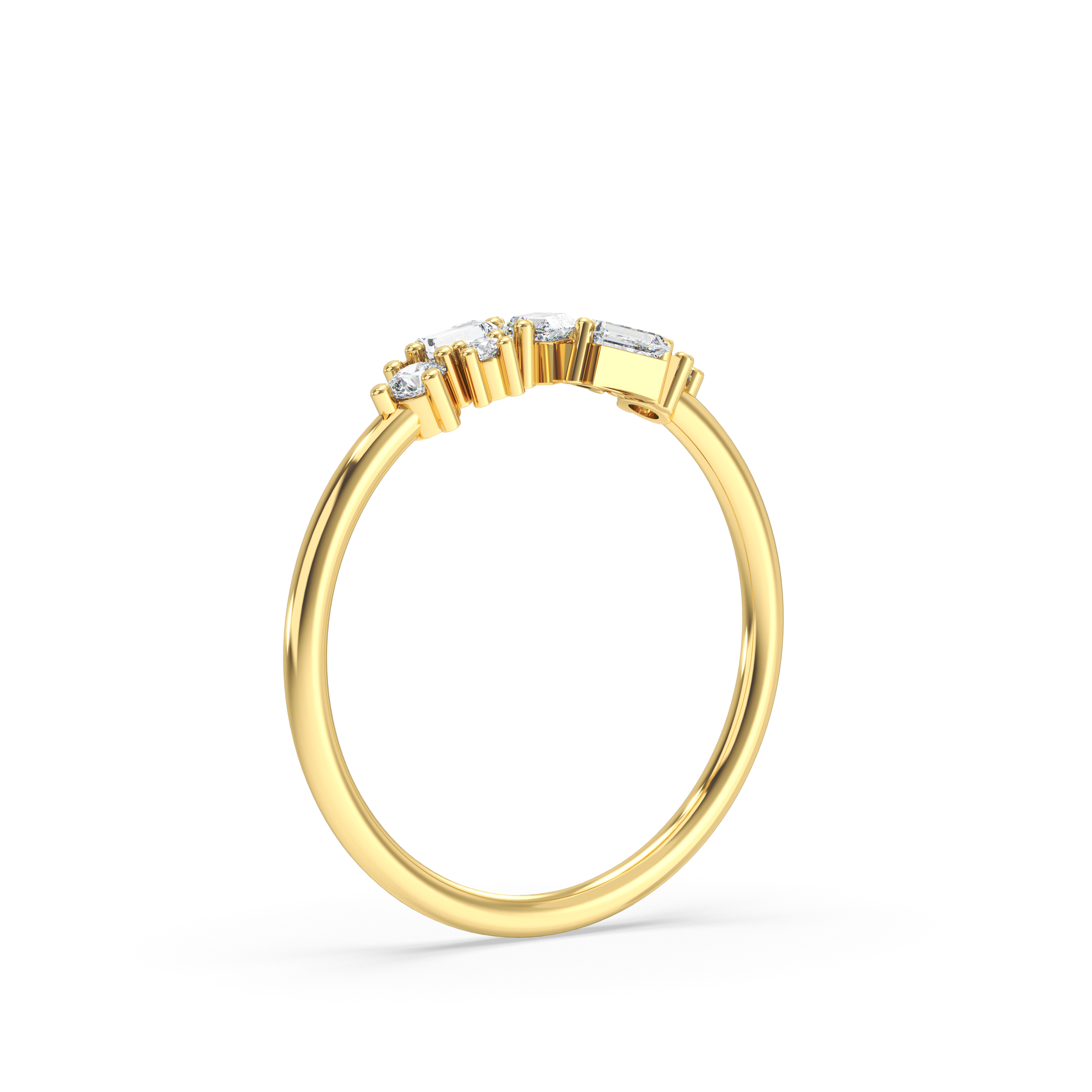The Olivia Round Brilliant Cut and Baguette Diamond Ring