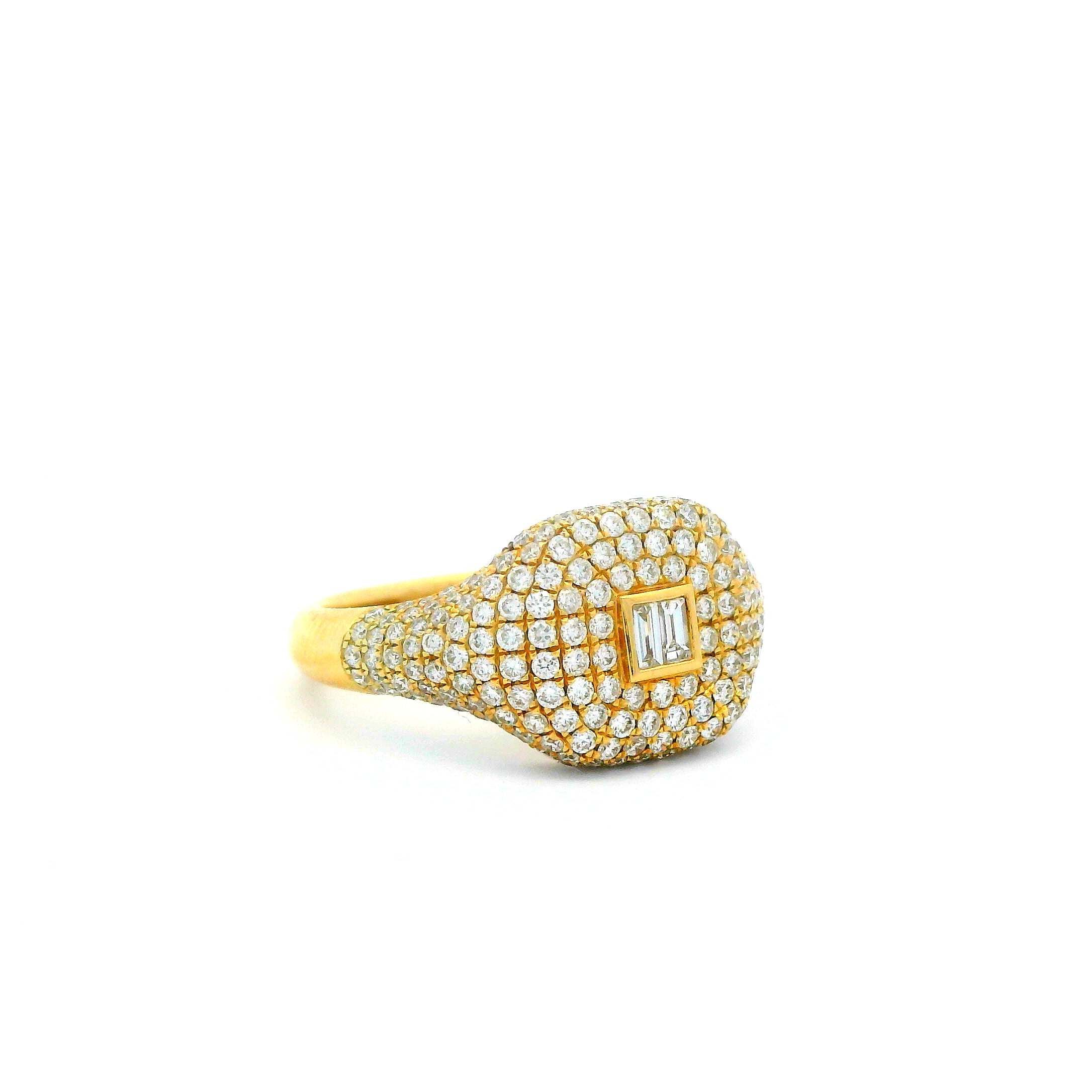 Baguette-Cut Diamond Pavé Statement Ring