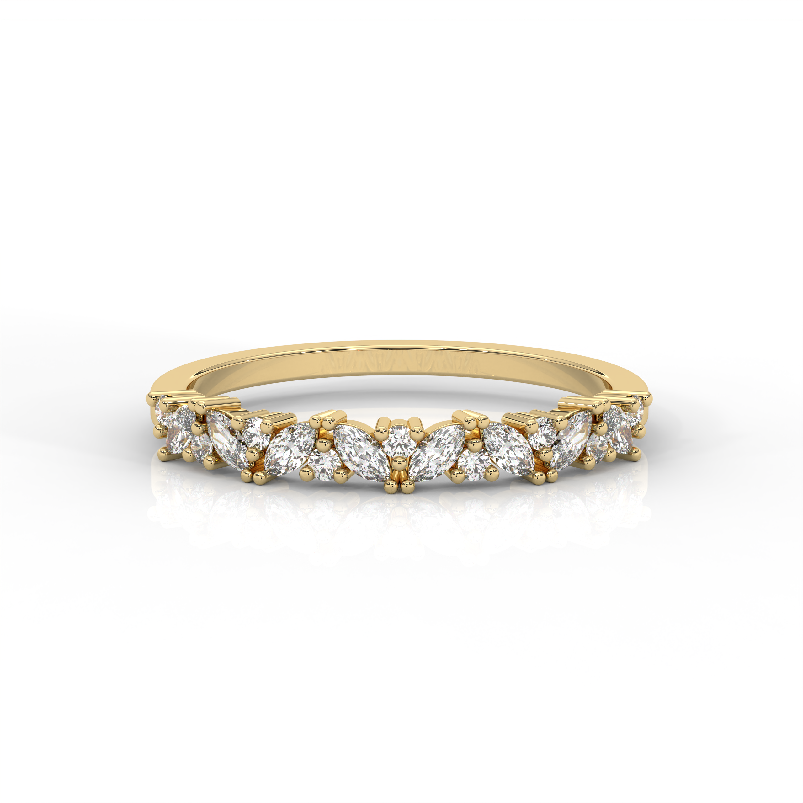 The Kai Marquise Cut and Round Brilliant Cut Natural Diamond Ring
