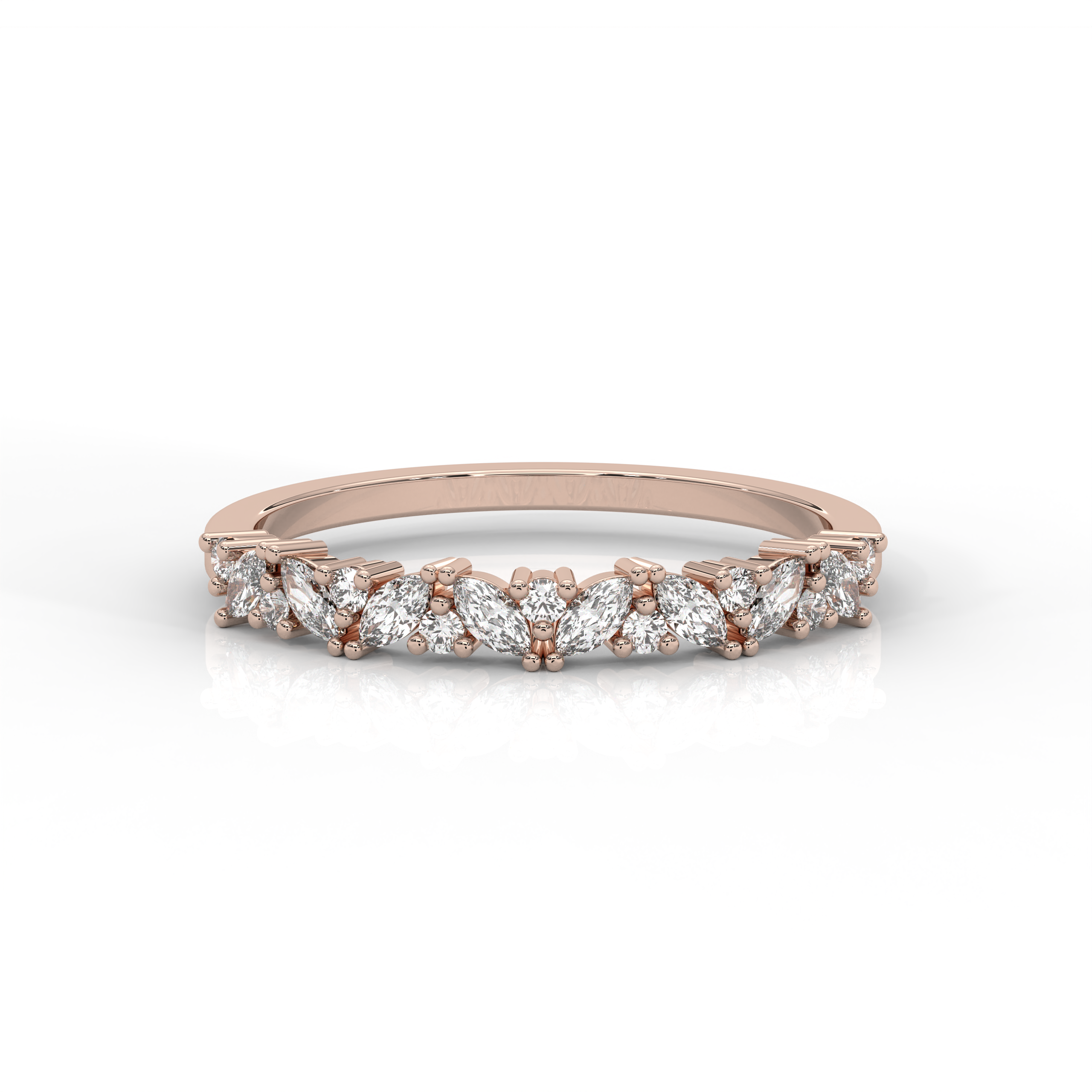 The Kai Marquise Cut and Round Brilliant Cut Natural Diamond Ring