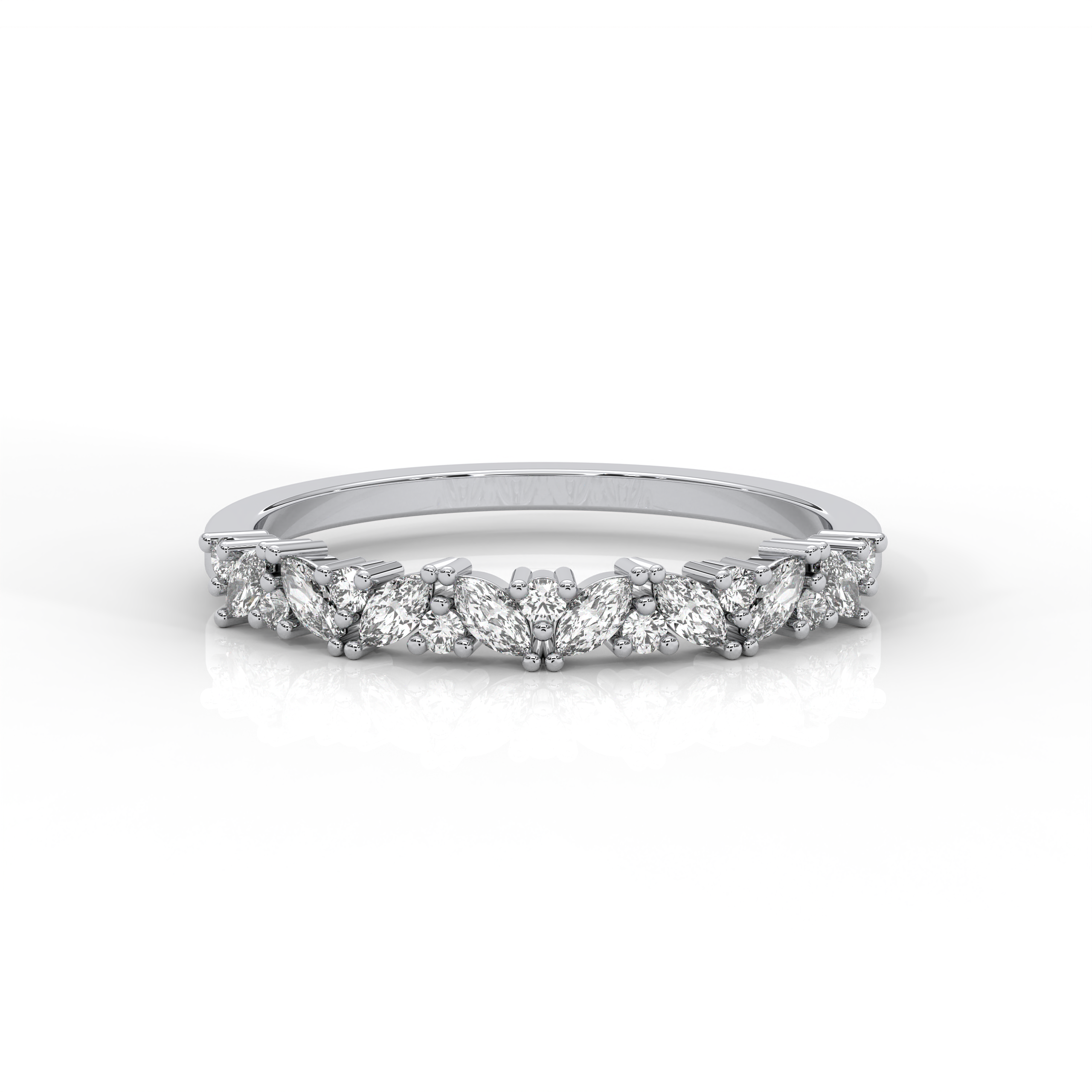The Kai Marquise Cut and Round Brilliant Cut Natural Diamond Ring