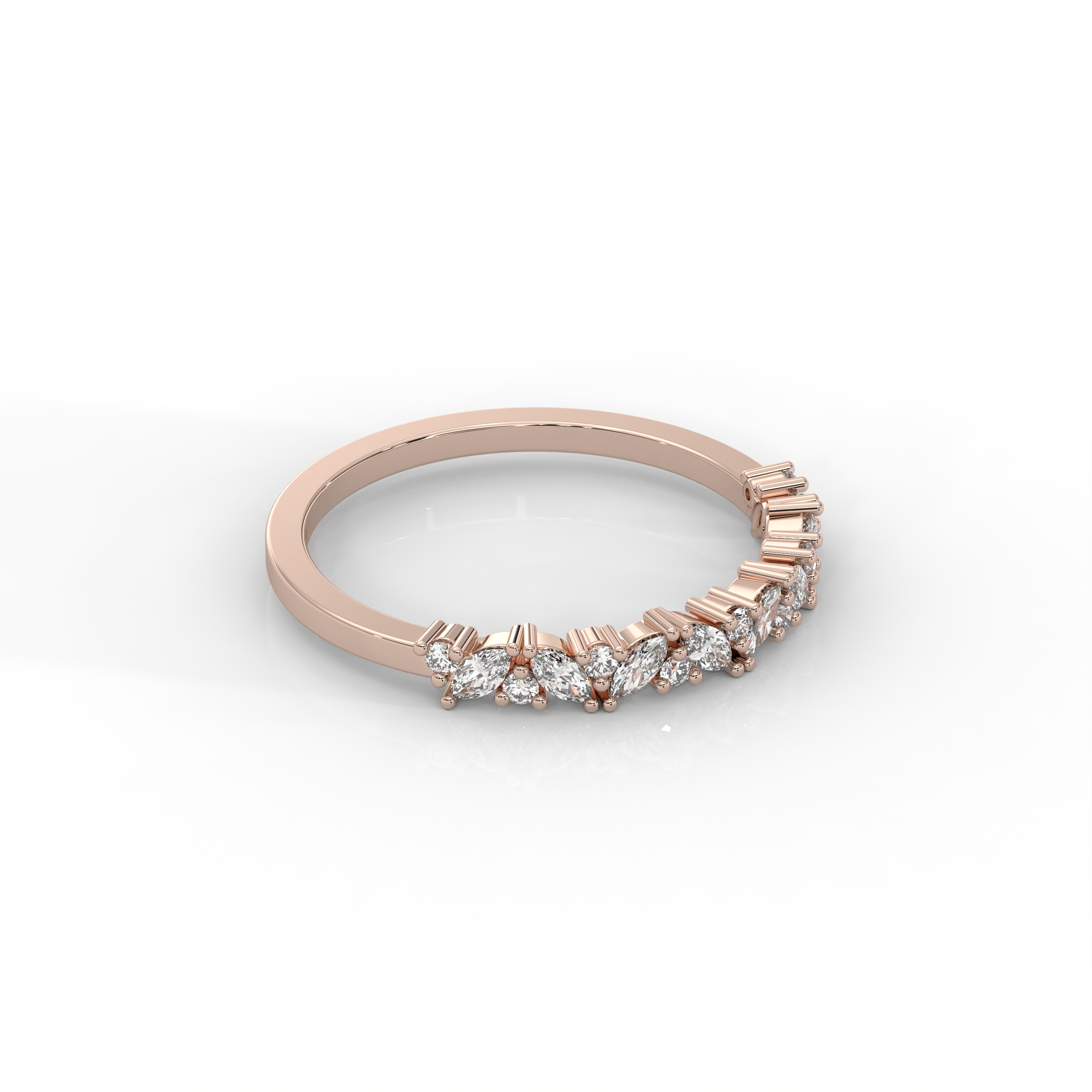 The Kai Marquise Cut and Round Brilliant Cut Natural Diamond Ring
