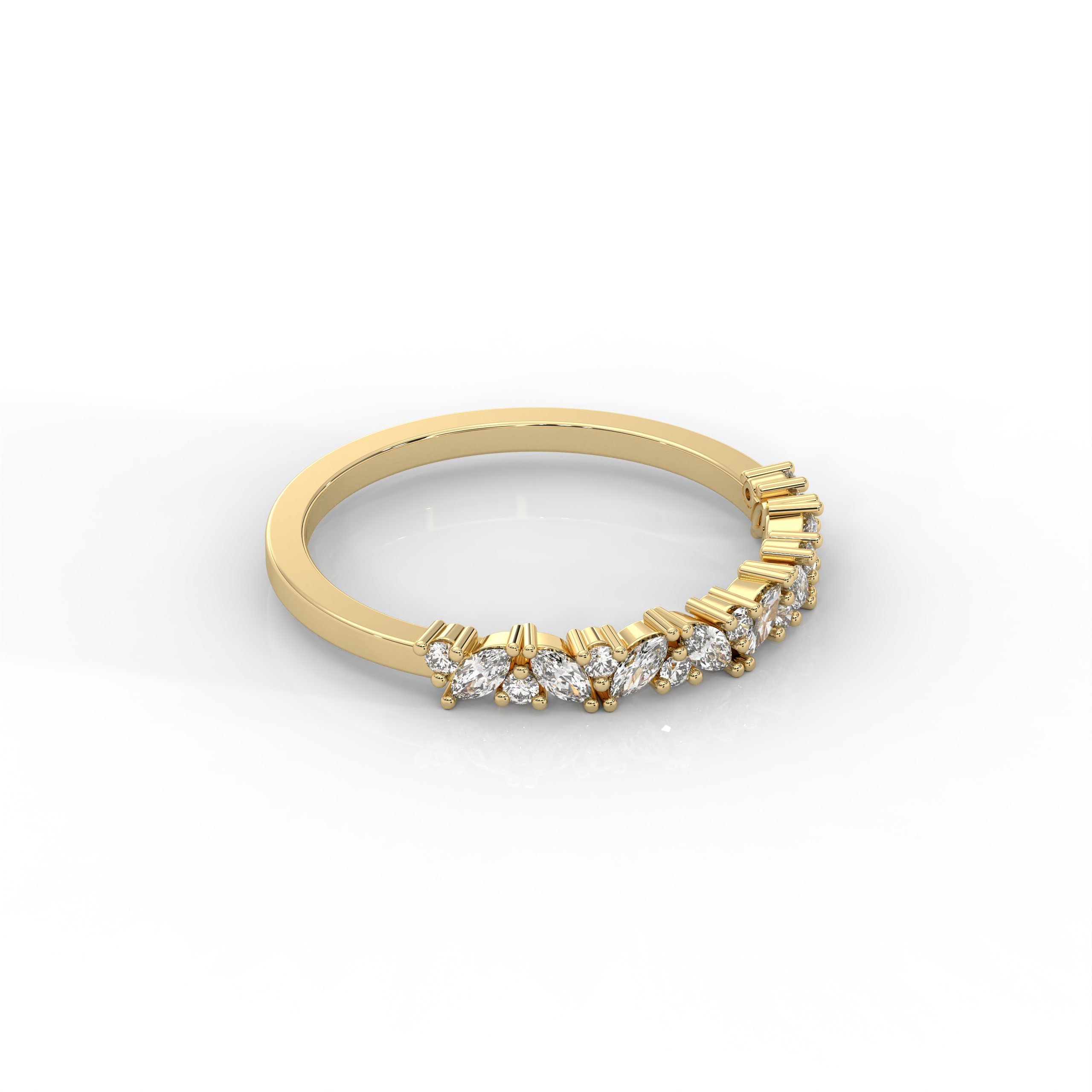 The Kai Marquise Cut and Round Brilliant Cut Natural Diamond Ring