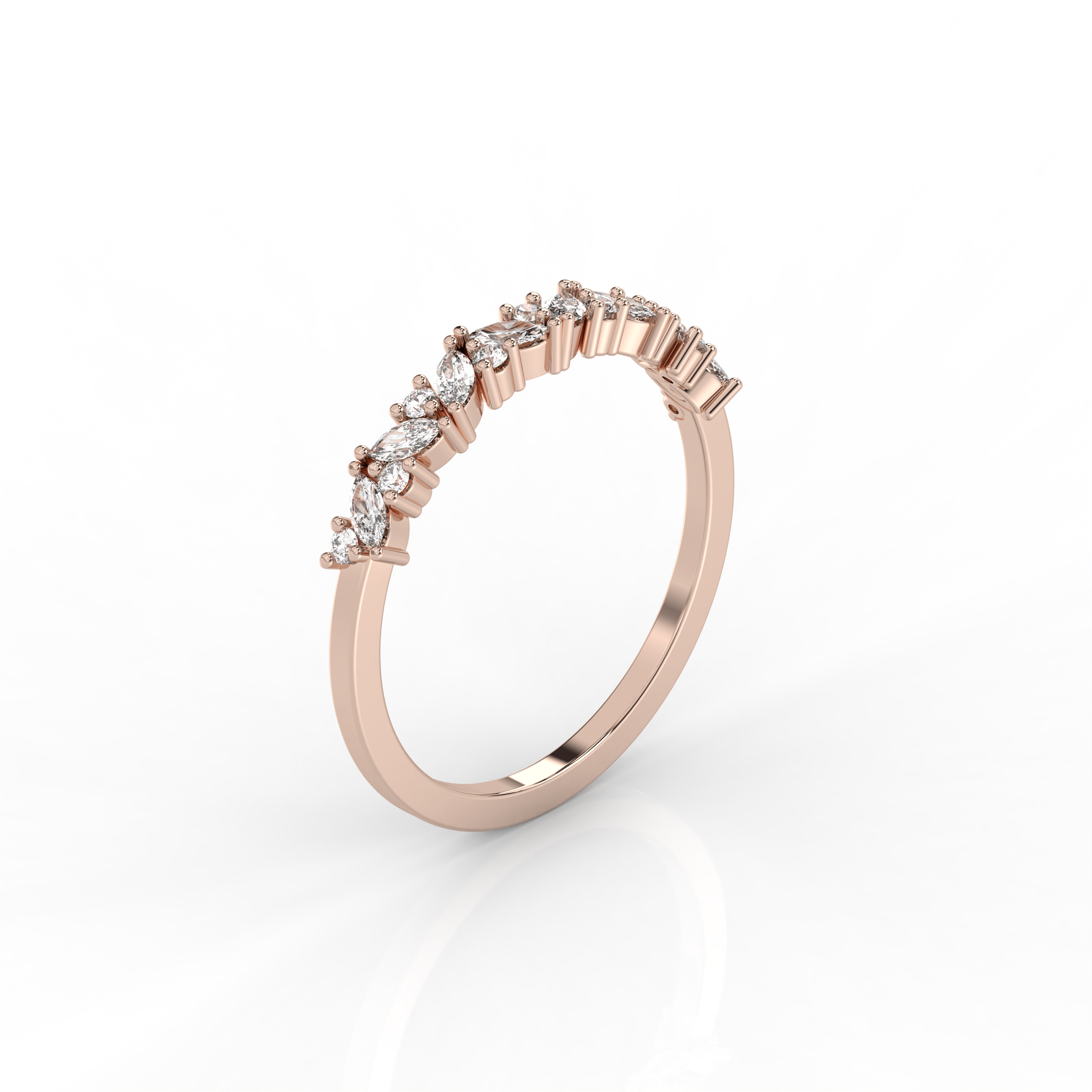 The Kai Marquise Cut and Round Brilliant Cut Natural Diamond Ring