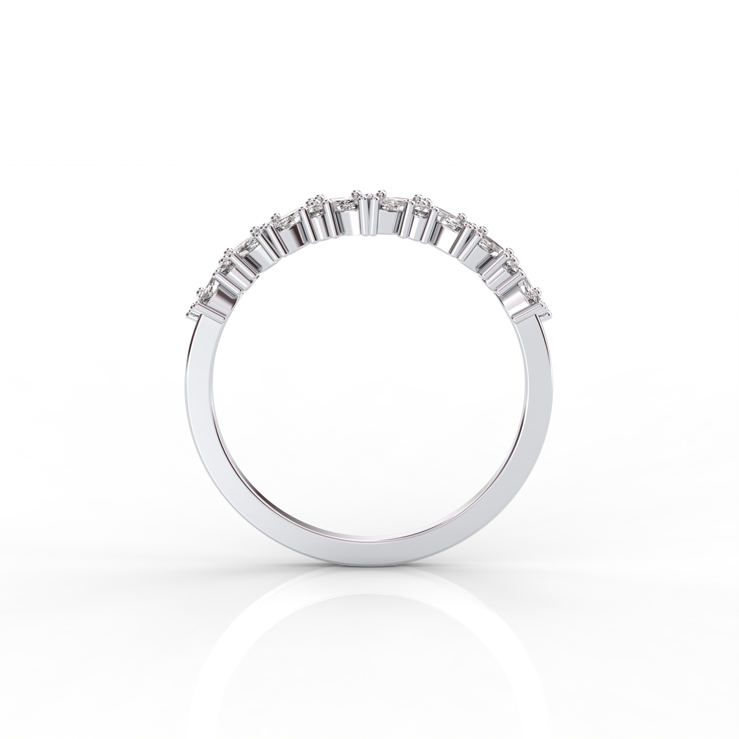 The Kai Marquise Cut and Round Brilliant Cut Natural Diamond Ring