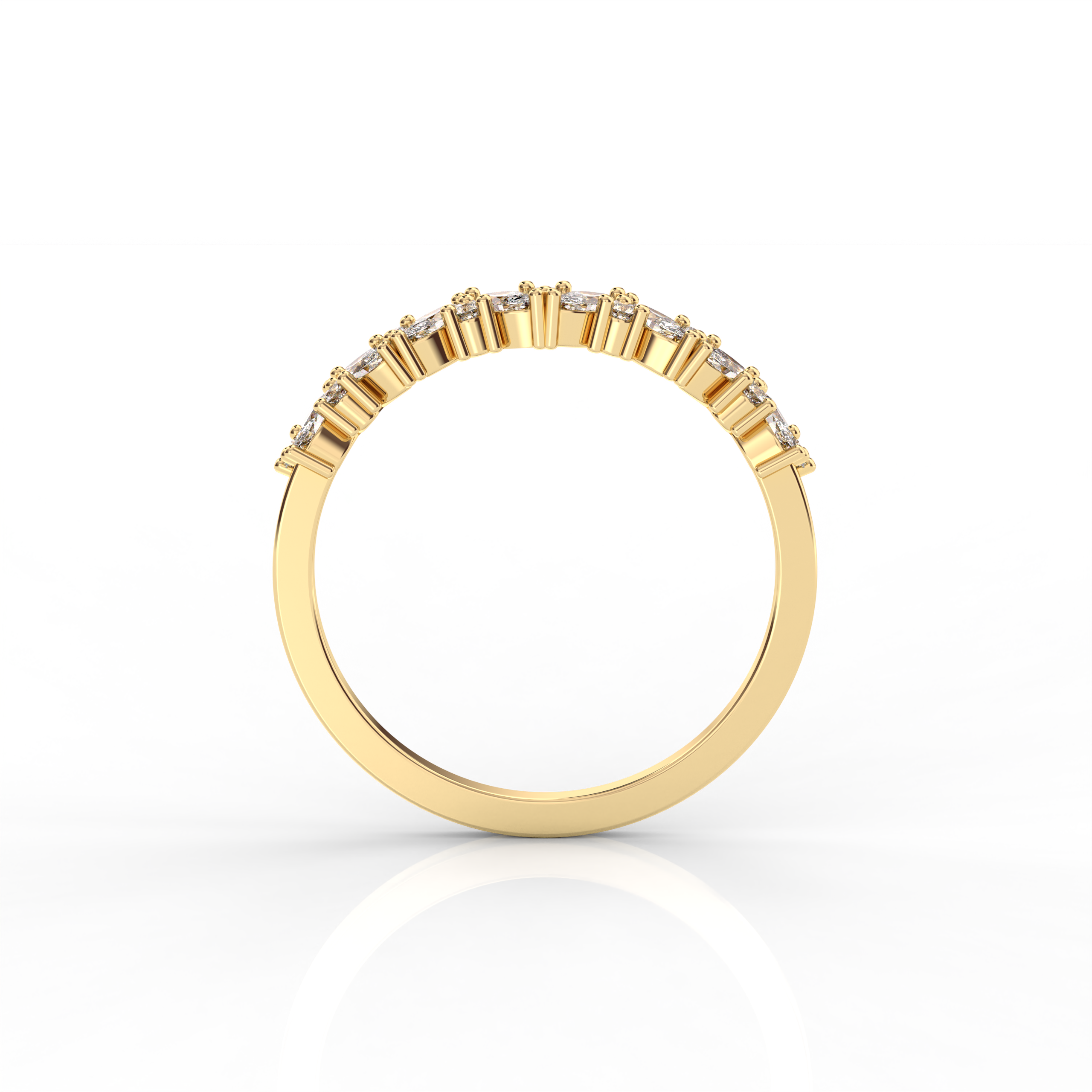 The Kai Marquise Cut and Round Brilliant Cut Natural Diamond Ring