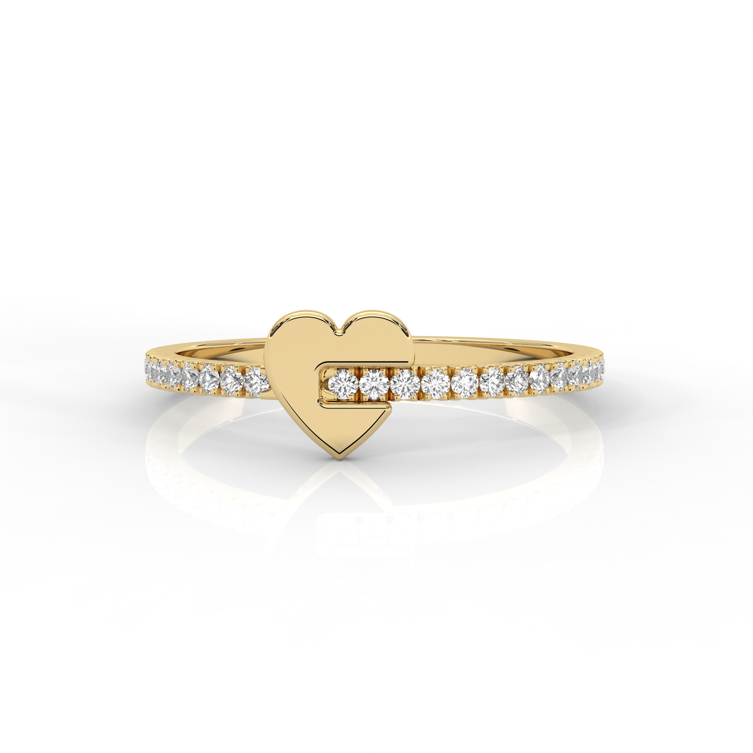 The Amar Round Brilliant Cut Heart Design Natural Diamond Ring