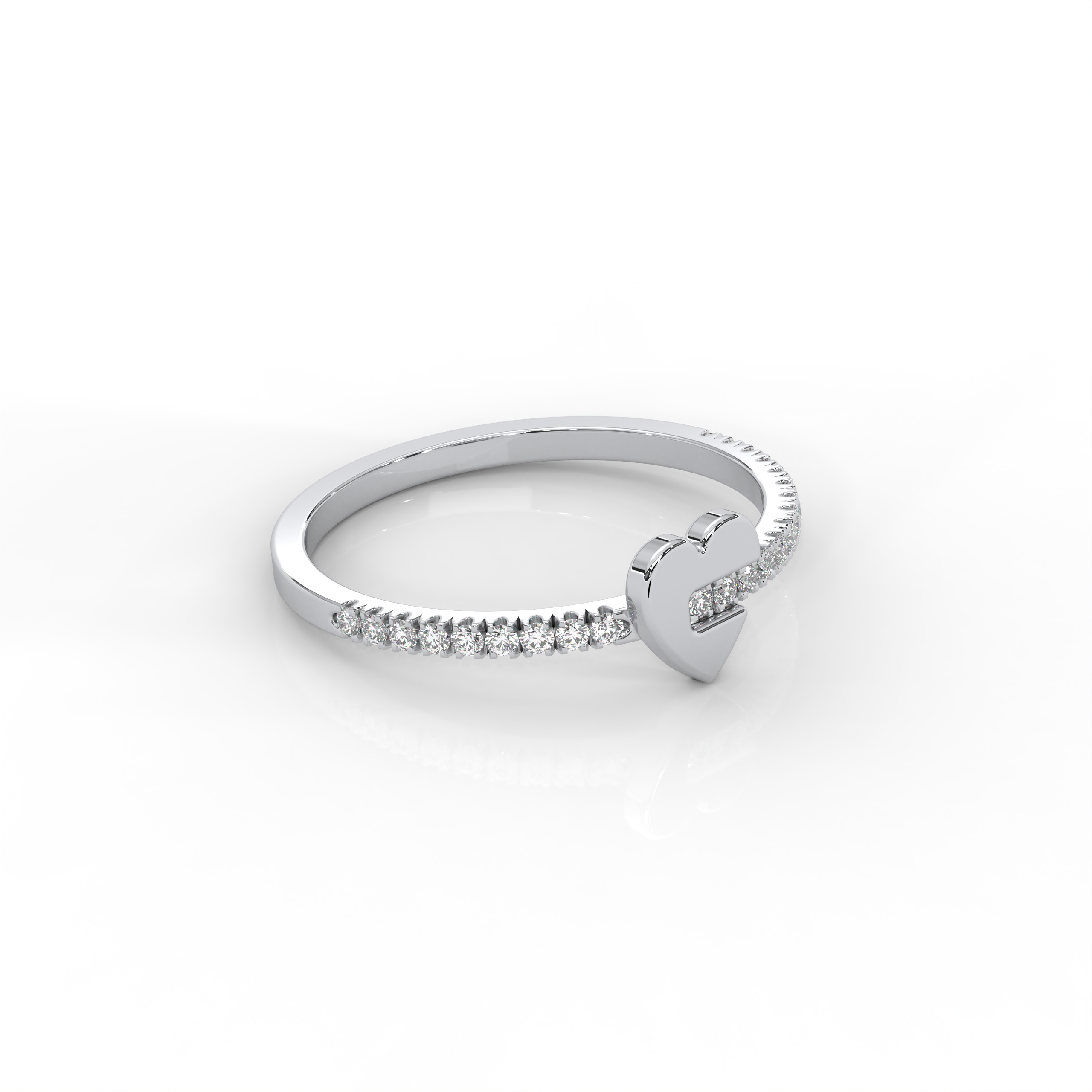 The Amar Round Brilliant Cut Heart Design Natural Diamond Ring