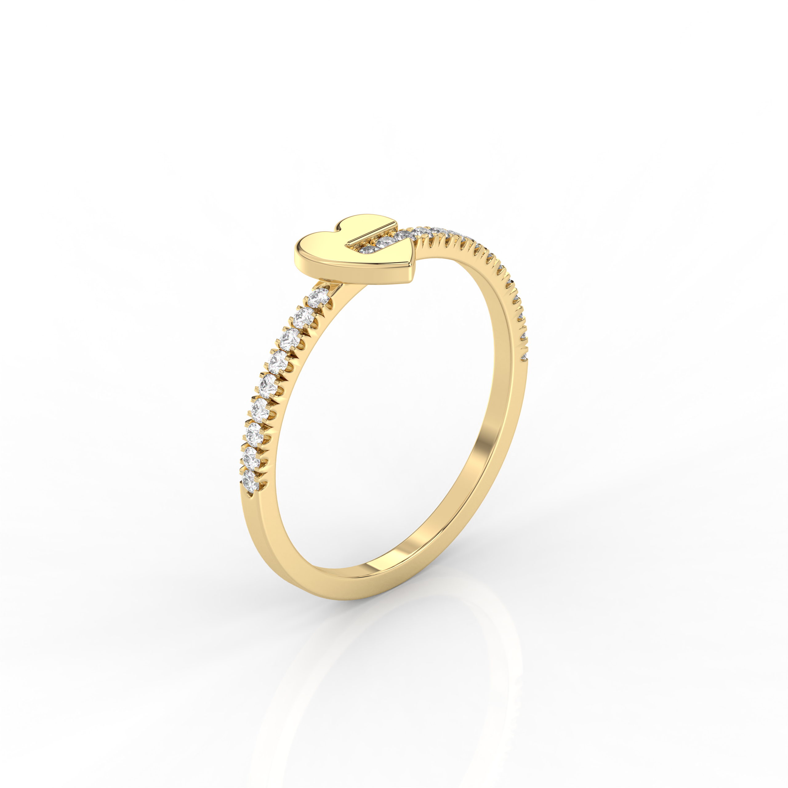 The Amar Round Brilliant Cut Heart Design Natural Diamond Ring