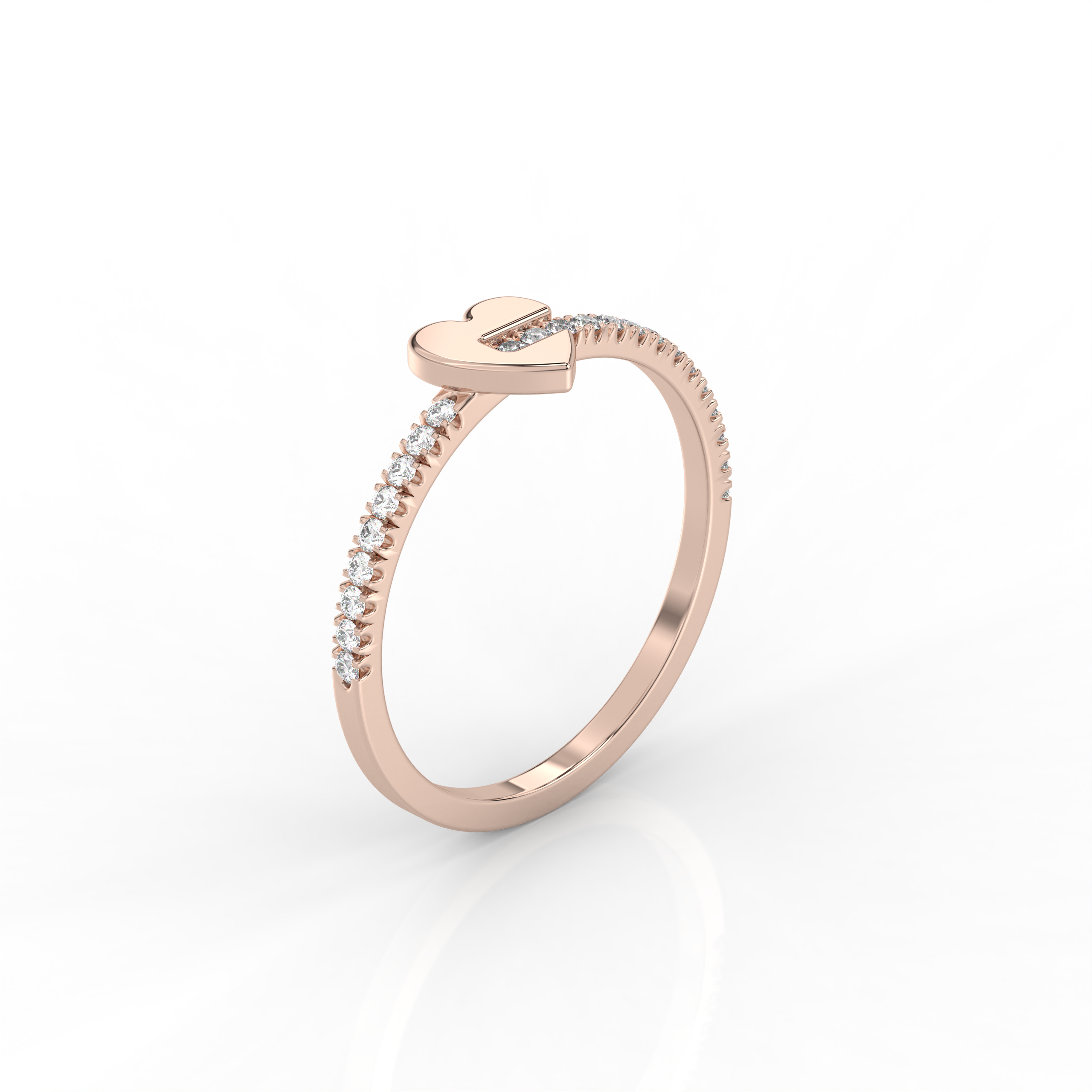 The Amar Round Brilliant Cut Heart Design Natural Diamond Ring