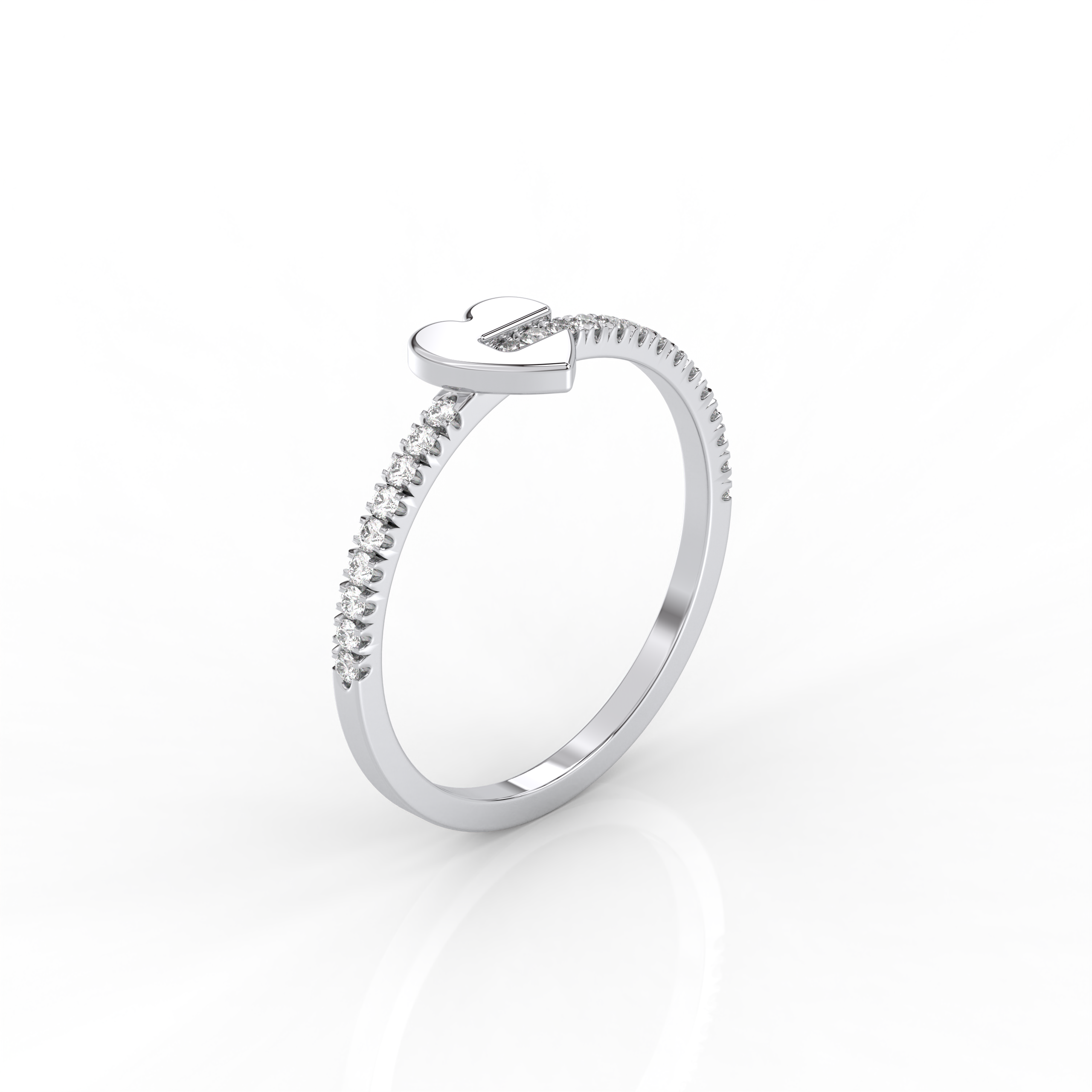 The Amar Round Brilliant Cut Heart Design Natural Diamond Ring