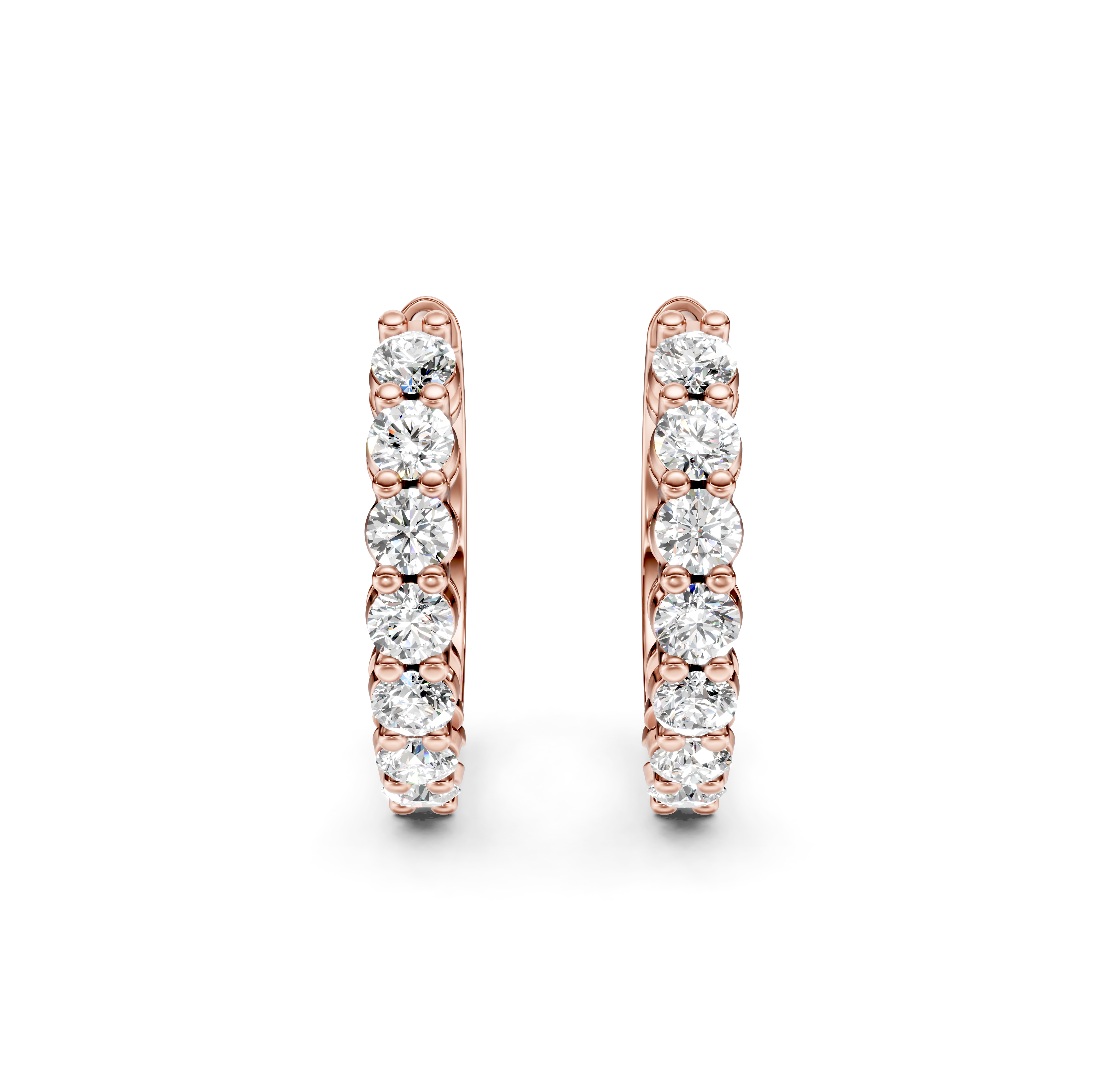 Half Eternity Diamond Hoop Earrings