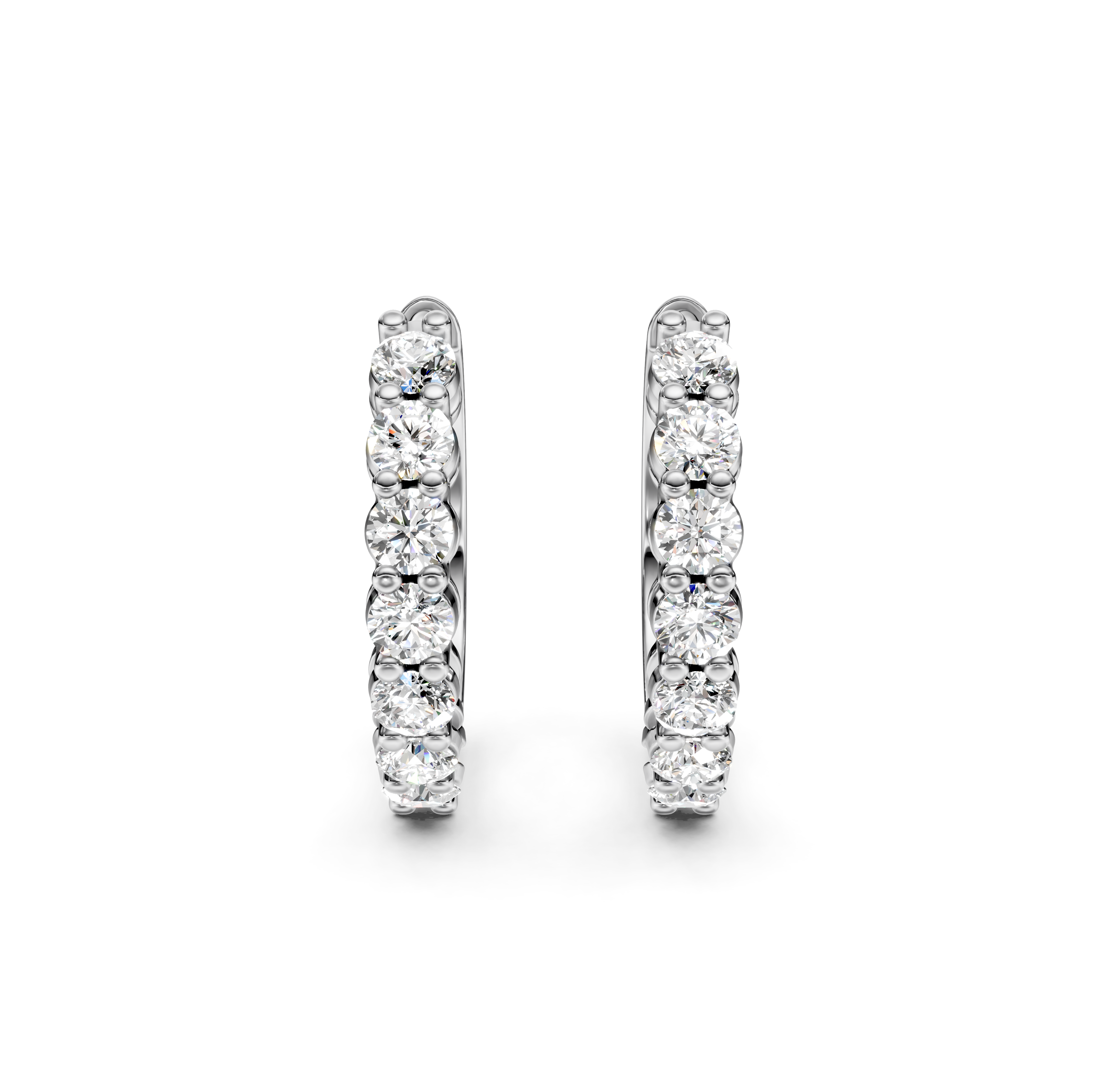 Half Eternity Diamond Hoop Earrings