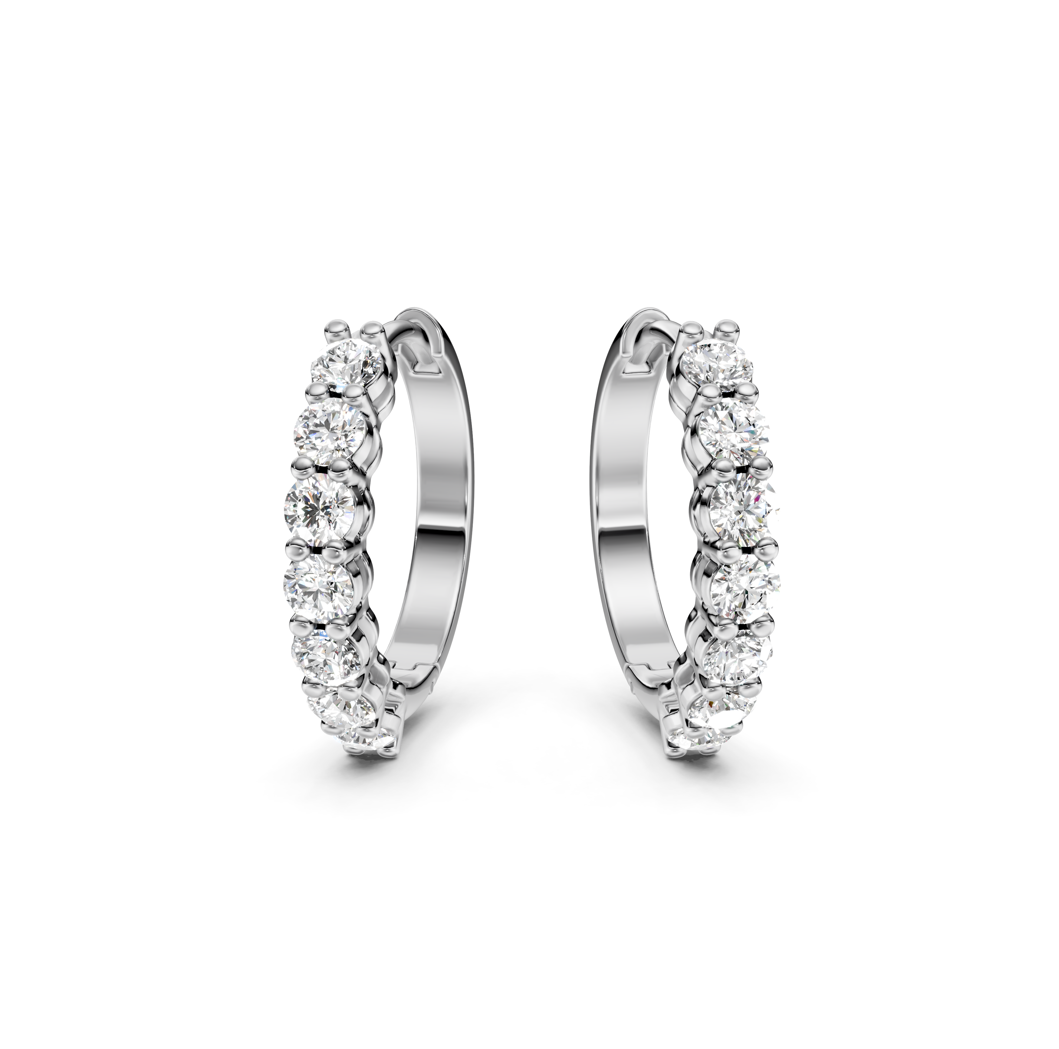 Half Eternity Diamond Hoop Earrings