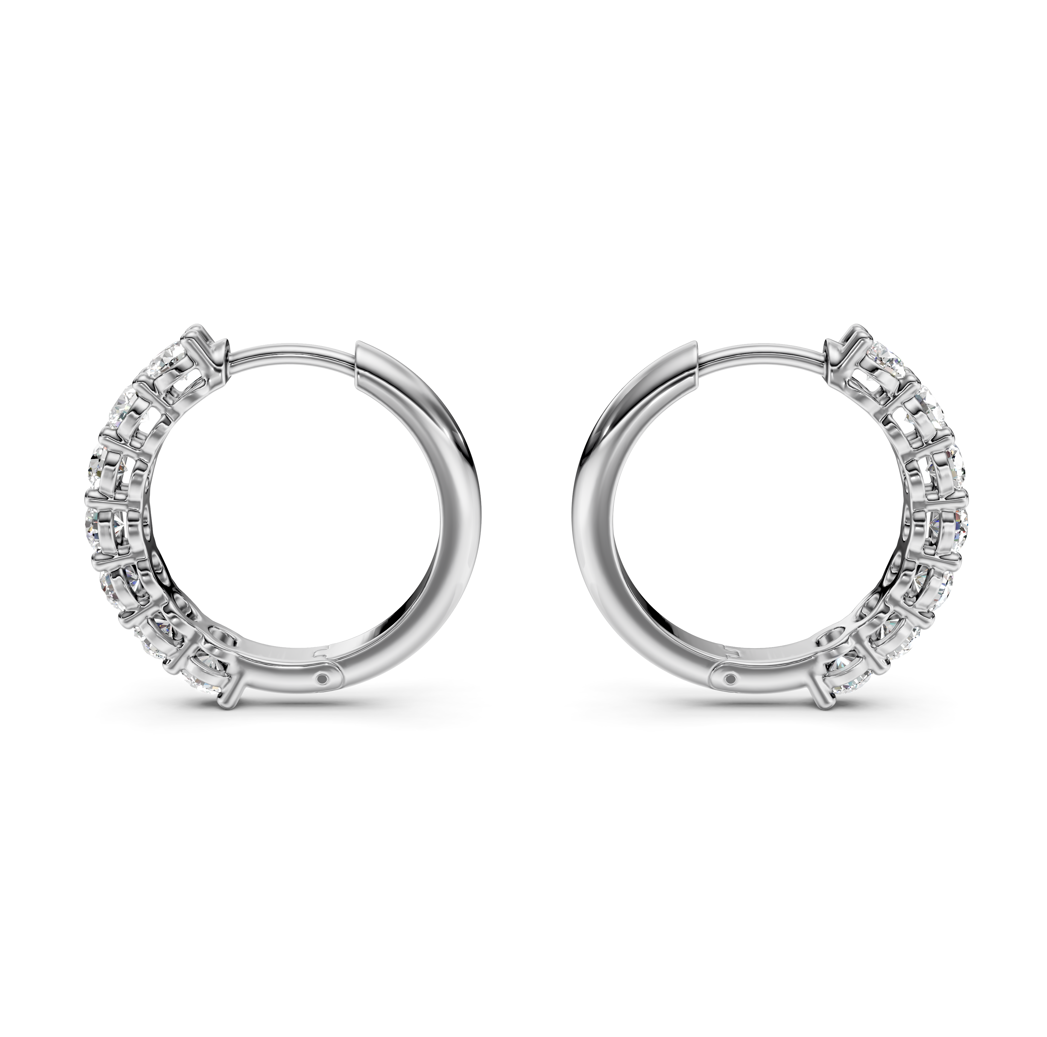 Half Eternity Diamond Hoop Earrings