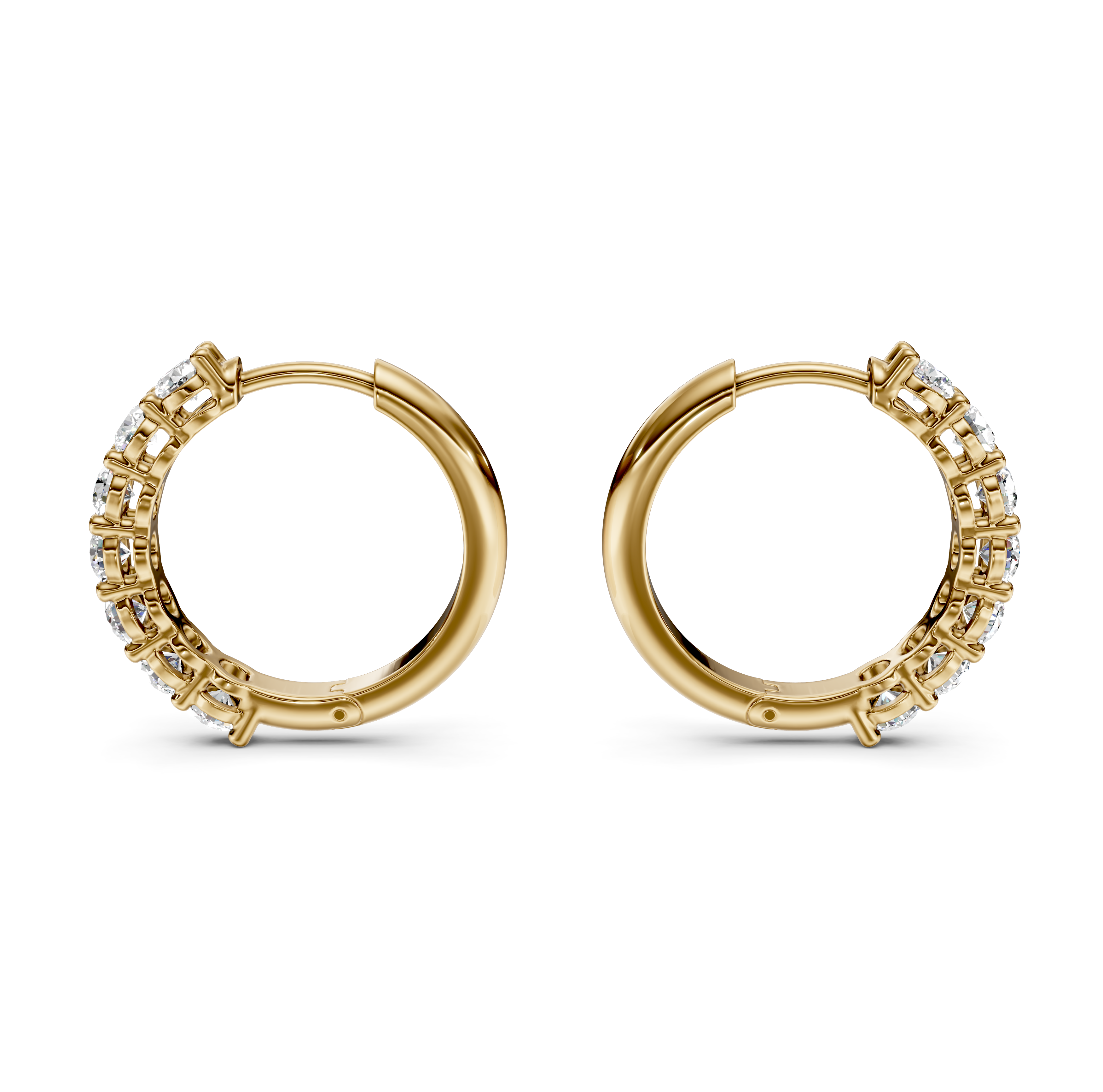 Half Eternity Diamond Hoop Earrings