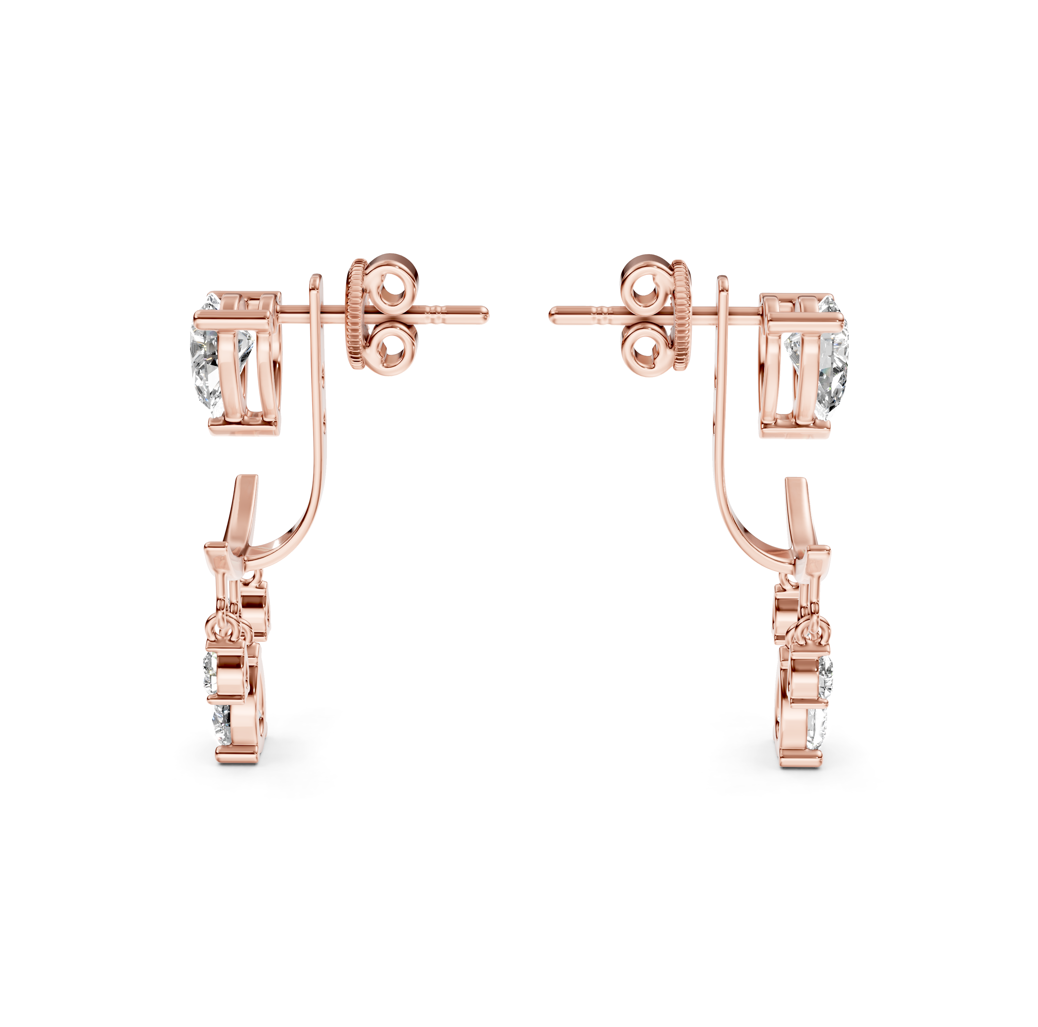 Pear Cut Jacket Diamond Earrings