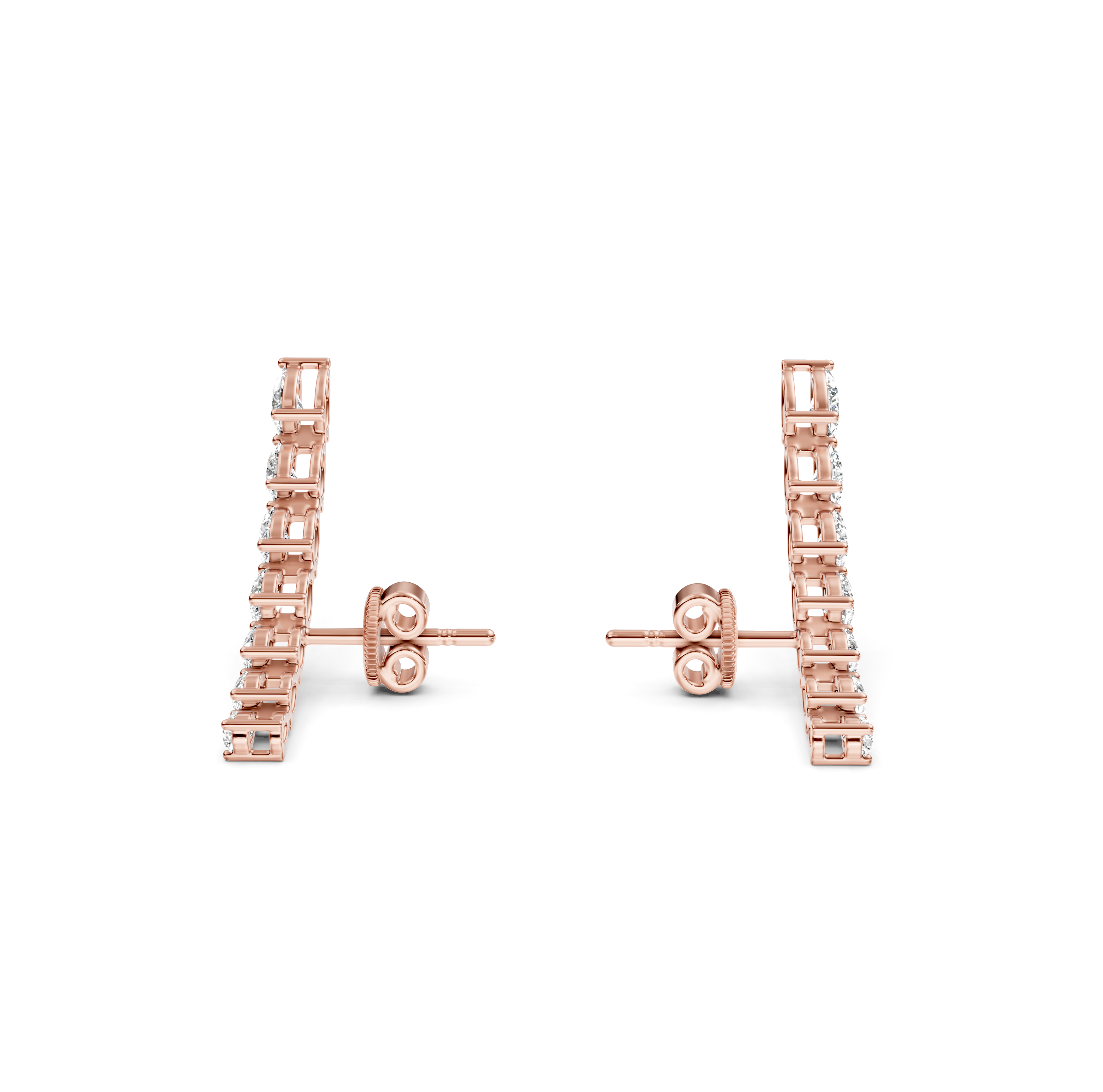 Pear Cut Curved Bar Climber Earrings