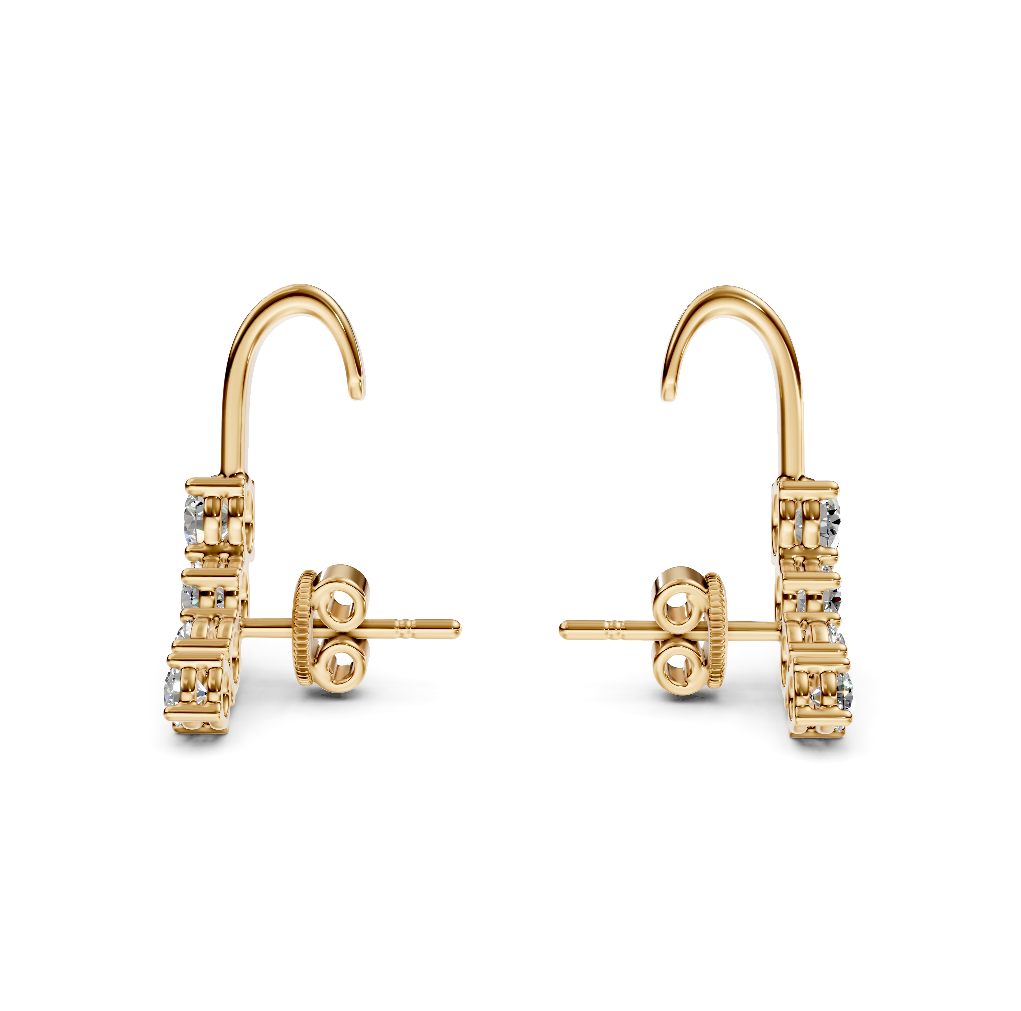 Round Cut Diamond Ear Cuffs