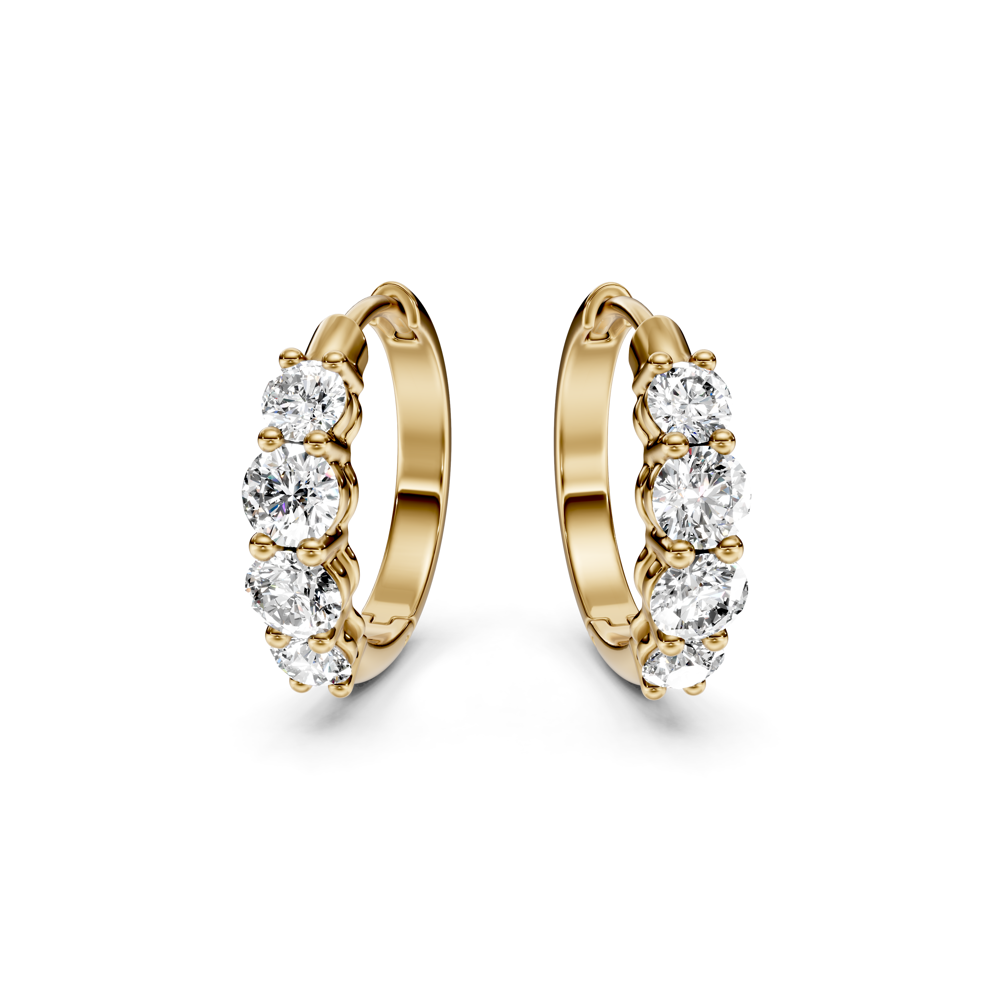 Graduated Half Eternity Diamond Hoop Earrings