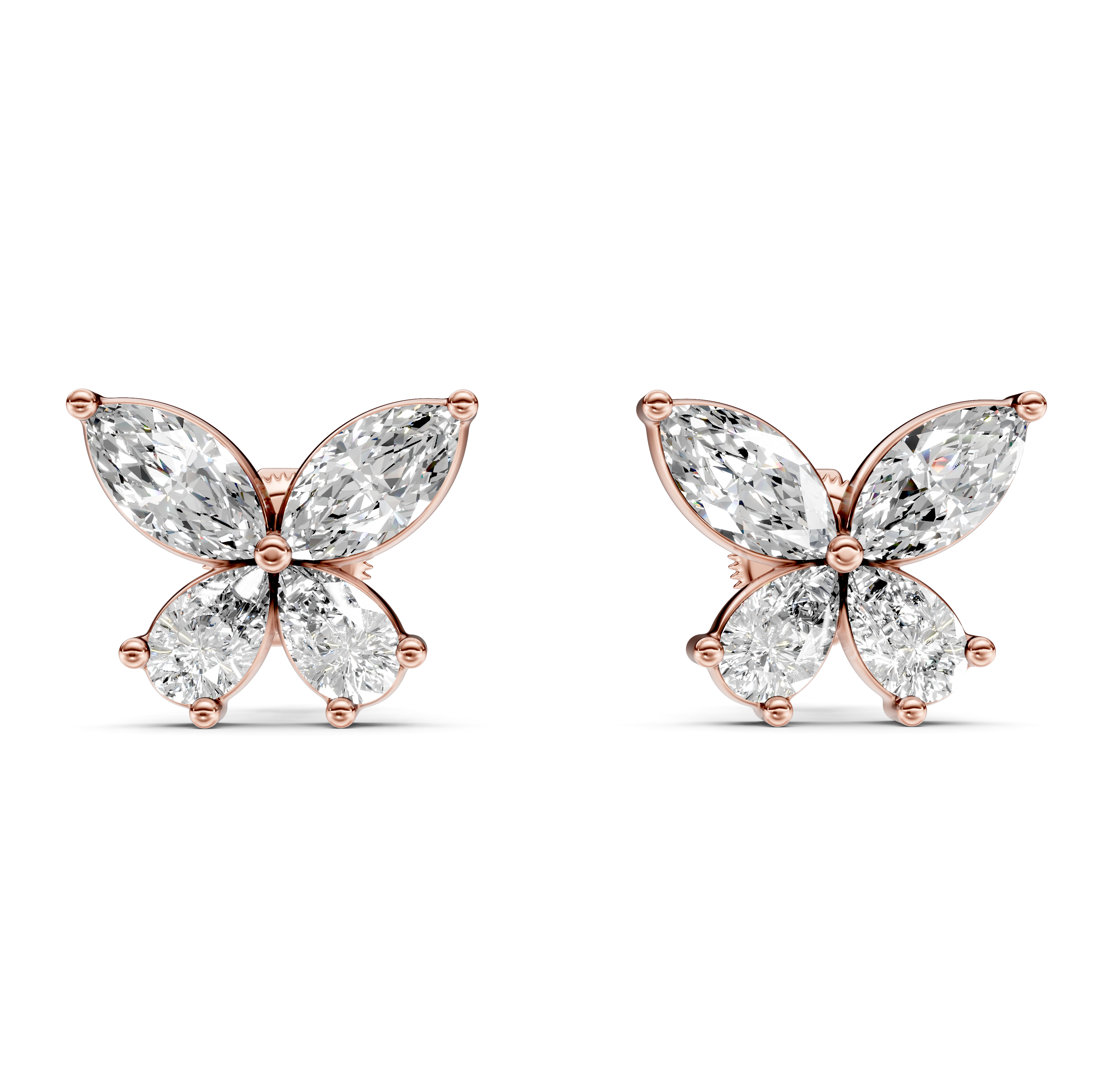 Butterfly Diamond Stud Earrings