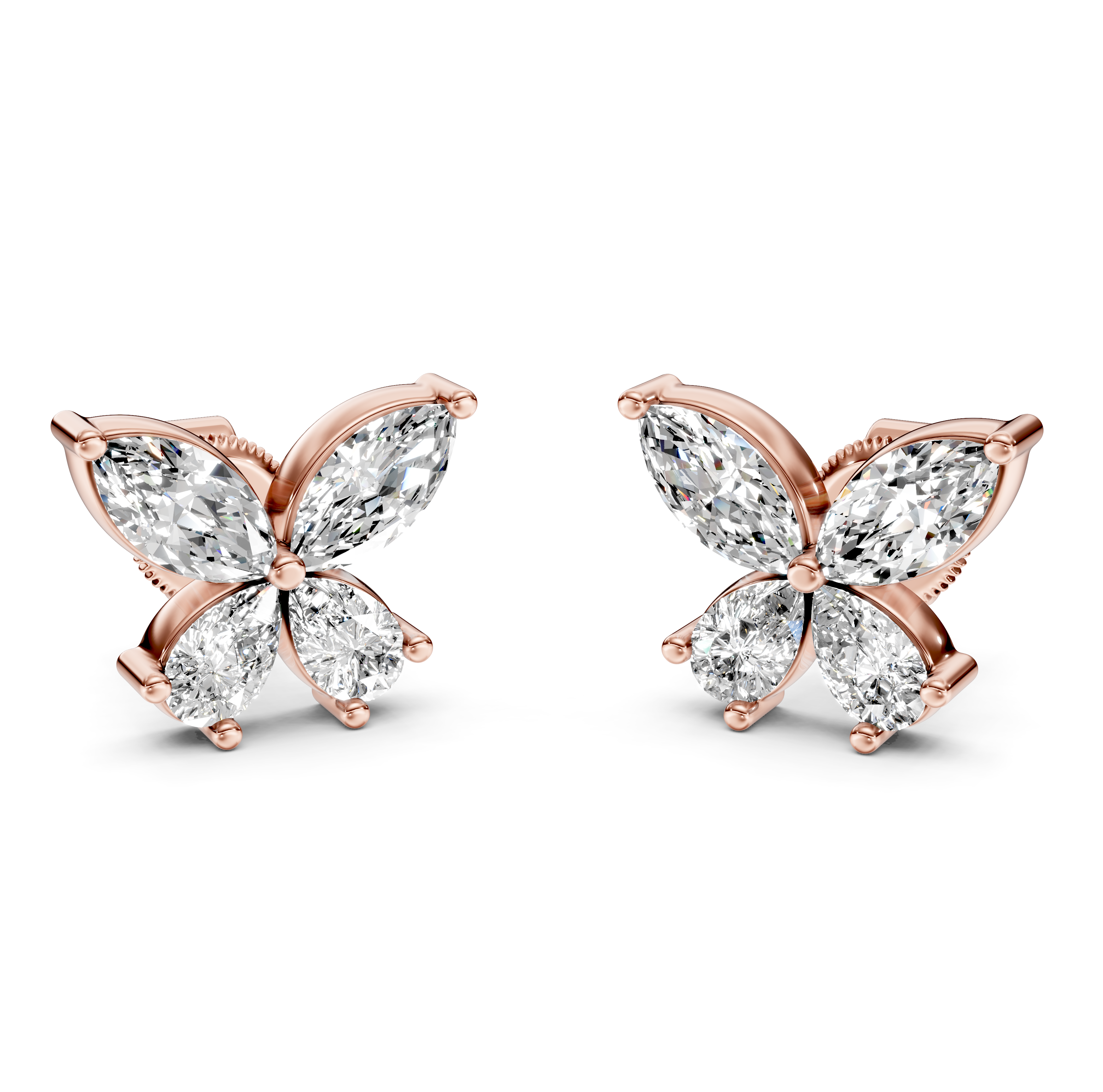 Butterfy Diamond Stud Earrings