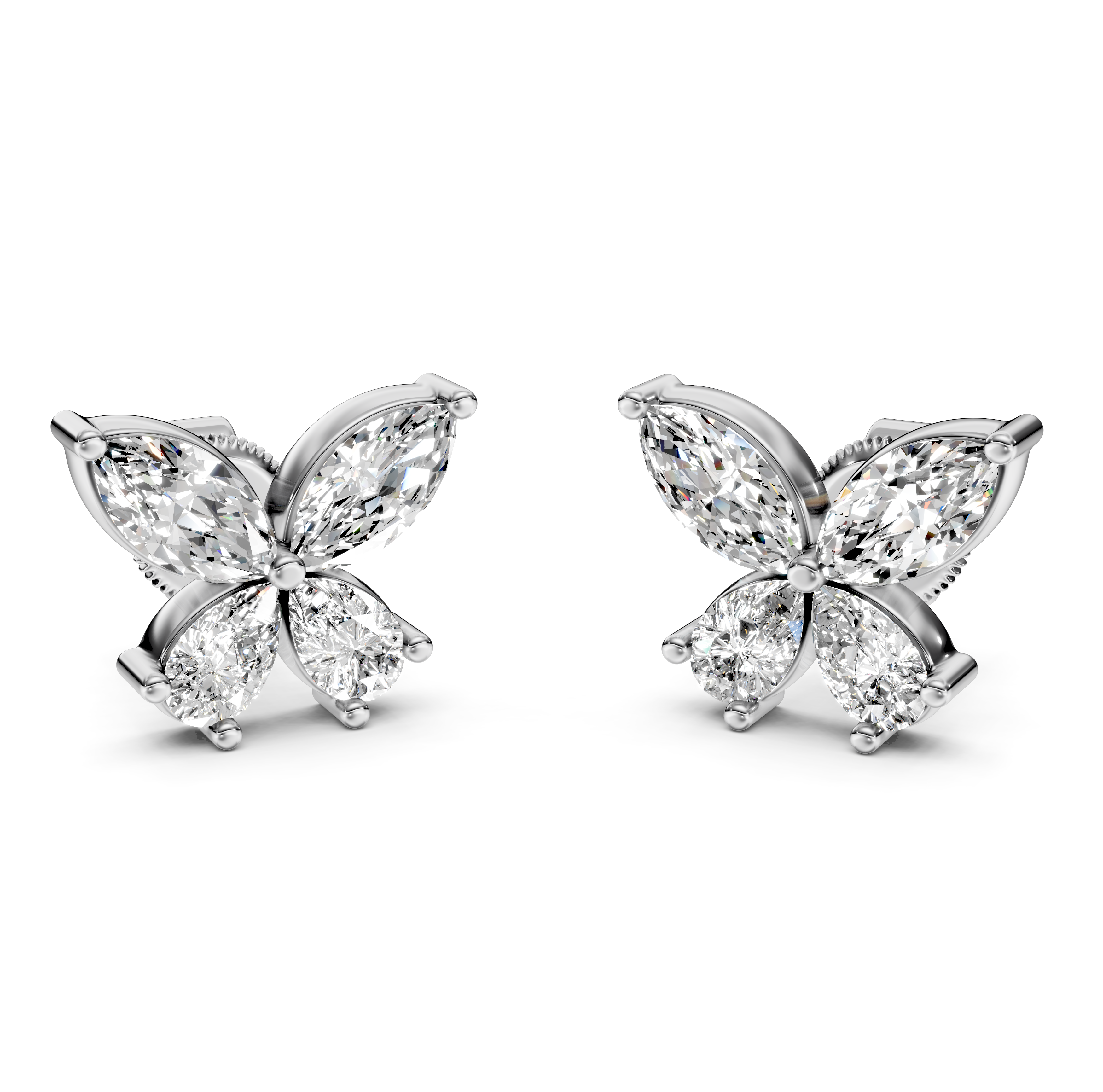 Butterfy Diamond Stud Earrings