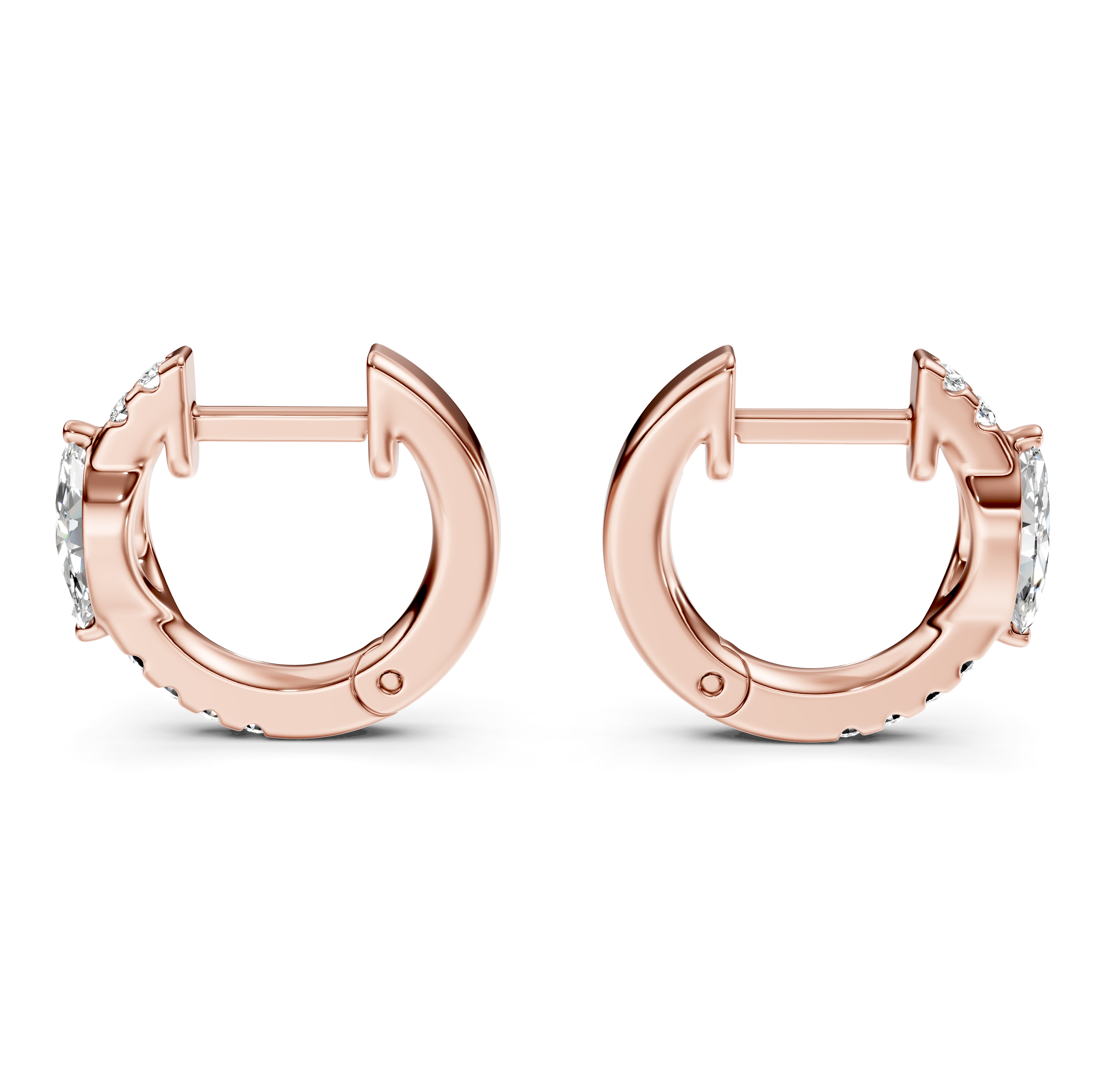 Marquise Cut Diamond Pavé Huggie Earrings